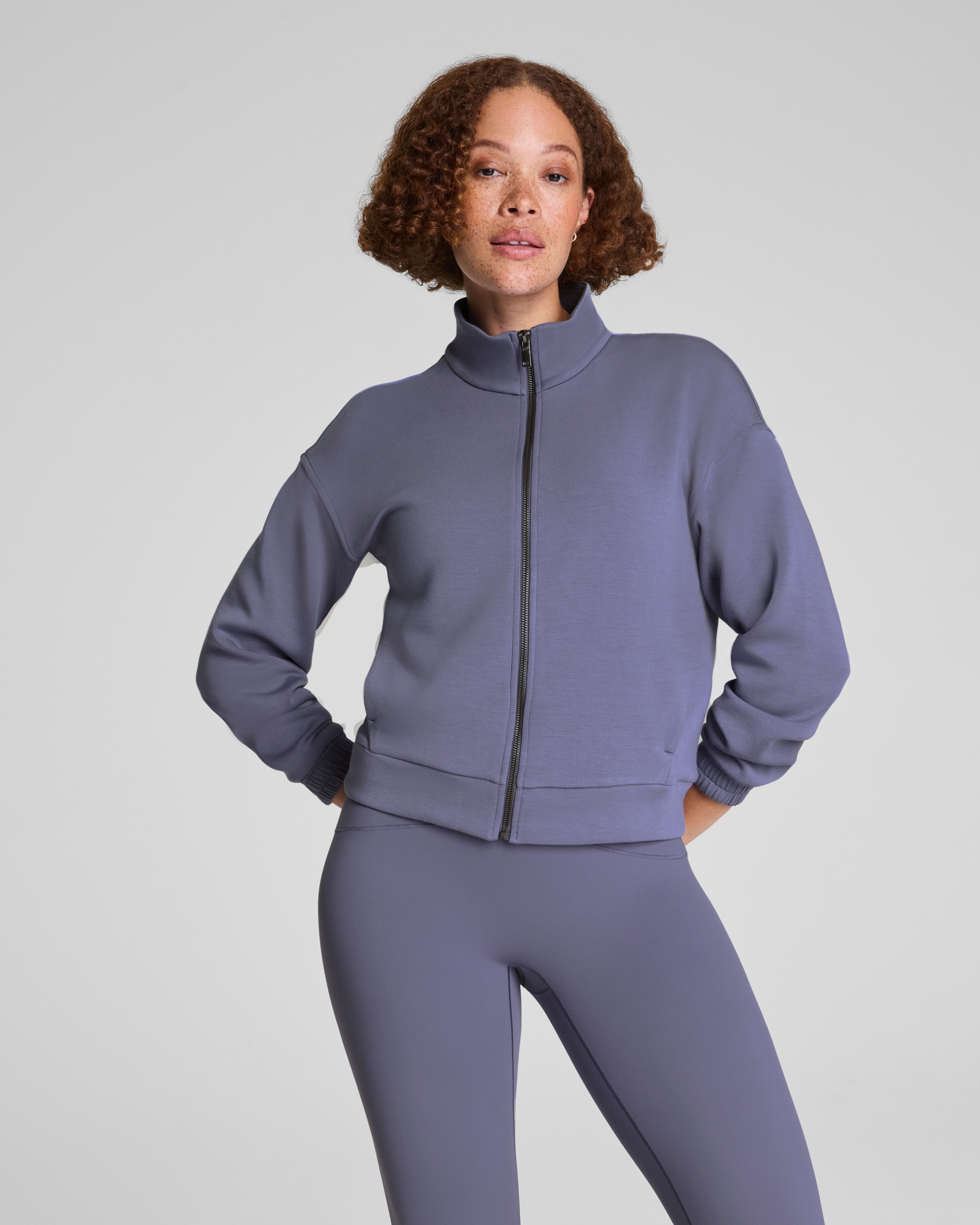 SPANX AirEssentials® Brushed Full Zip Jacket | Pewter