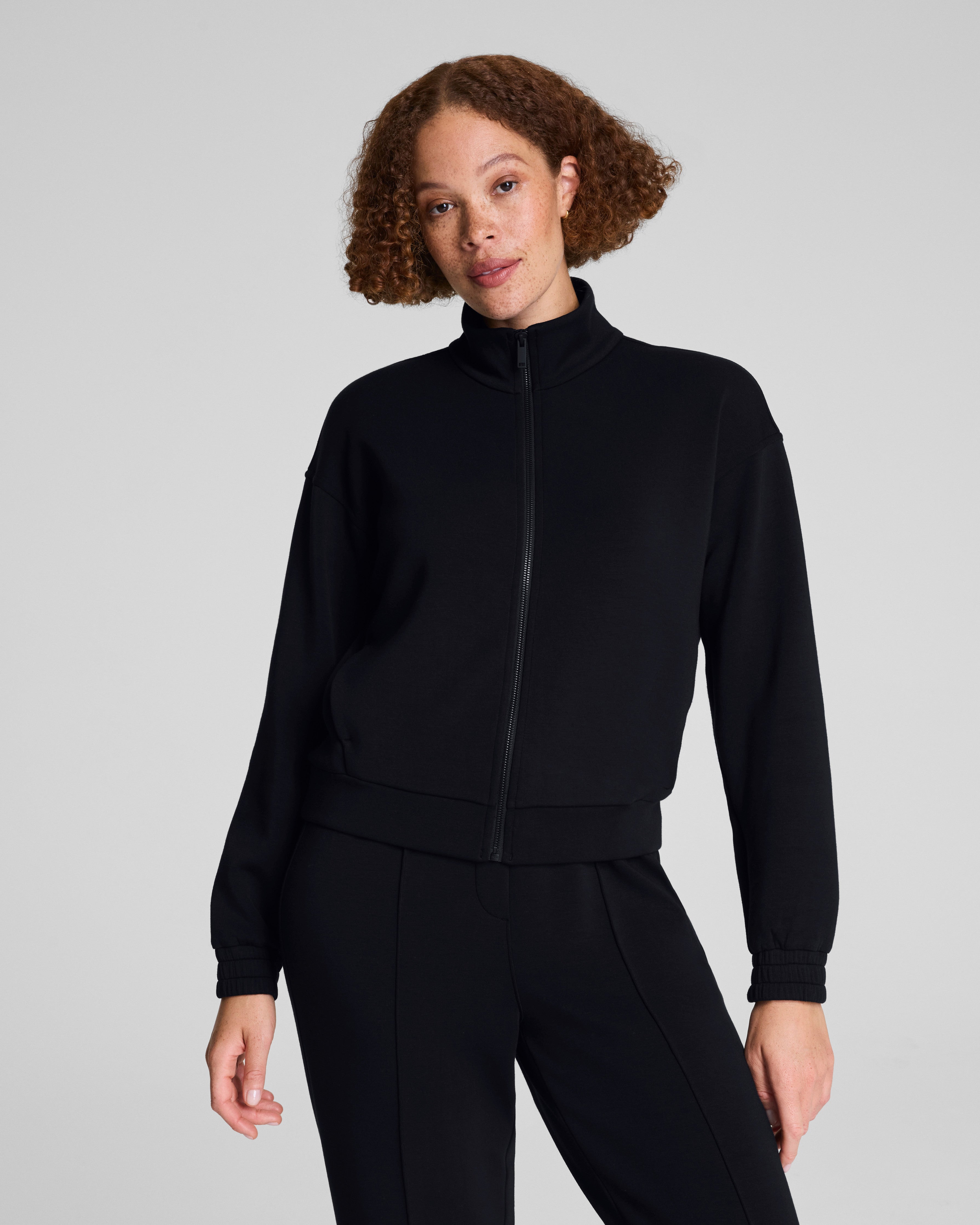 SPANX AirEssentials® Brushed Full Zip Jacket | Very Black