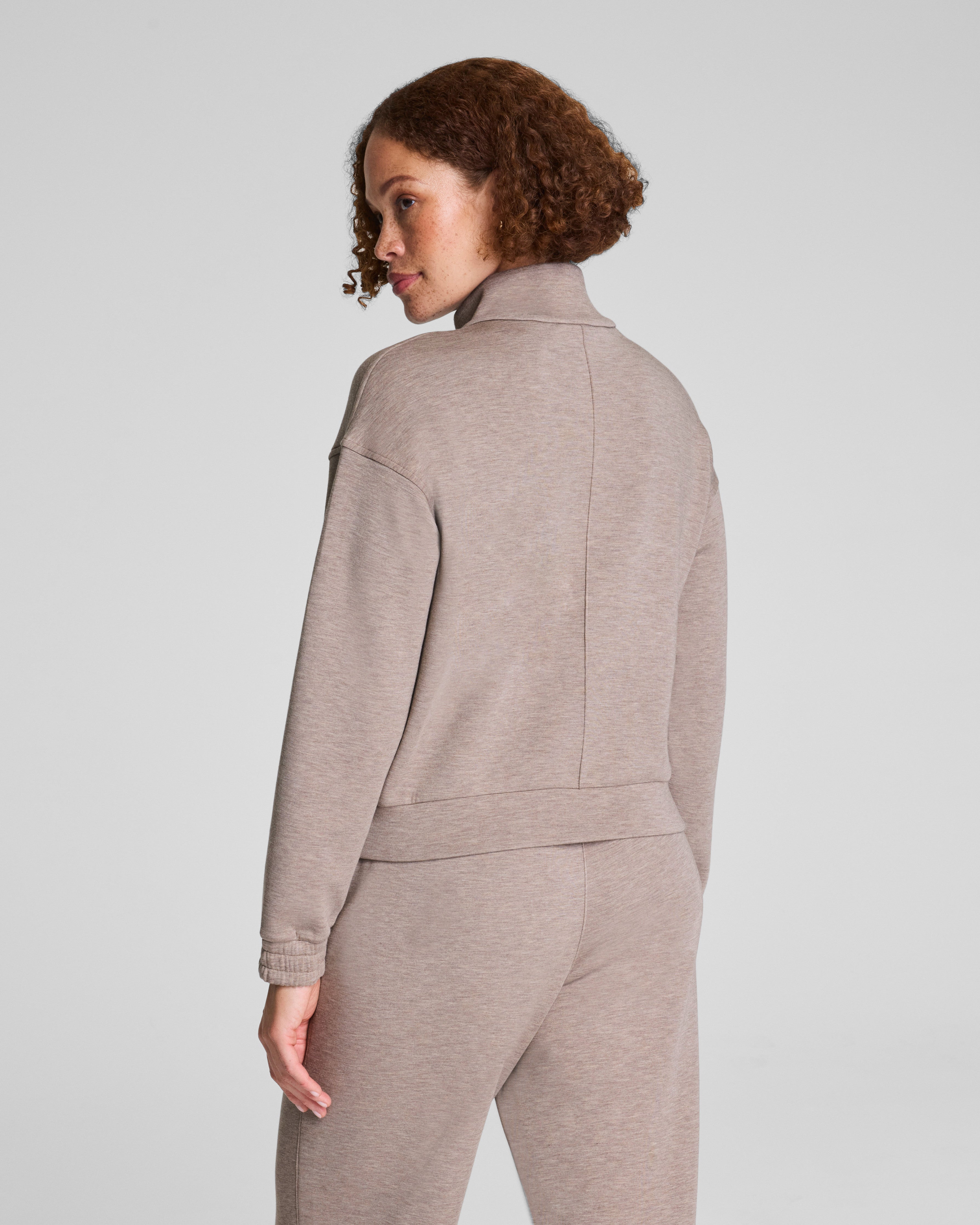 SPANX AirEssentials® Brushed Full Zip Jacket | Birch Heather