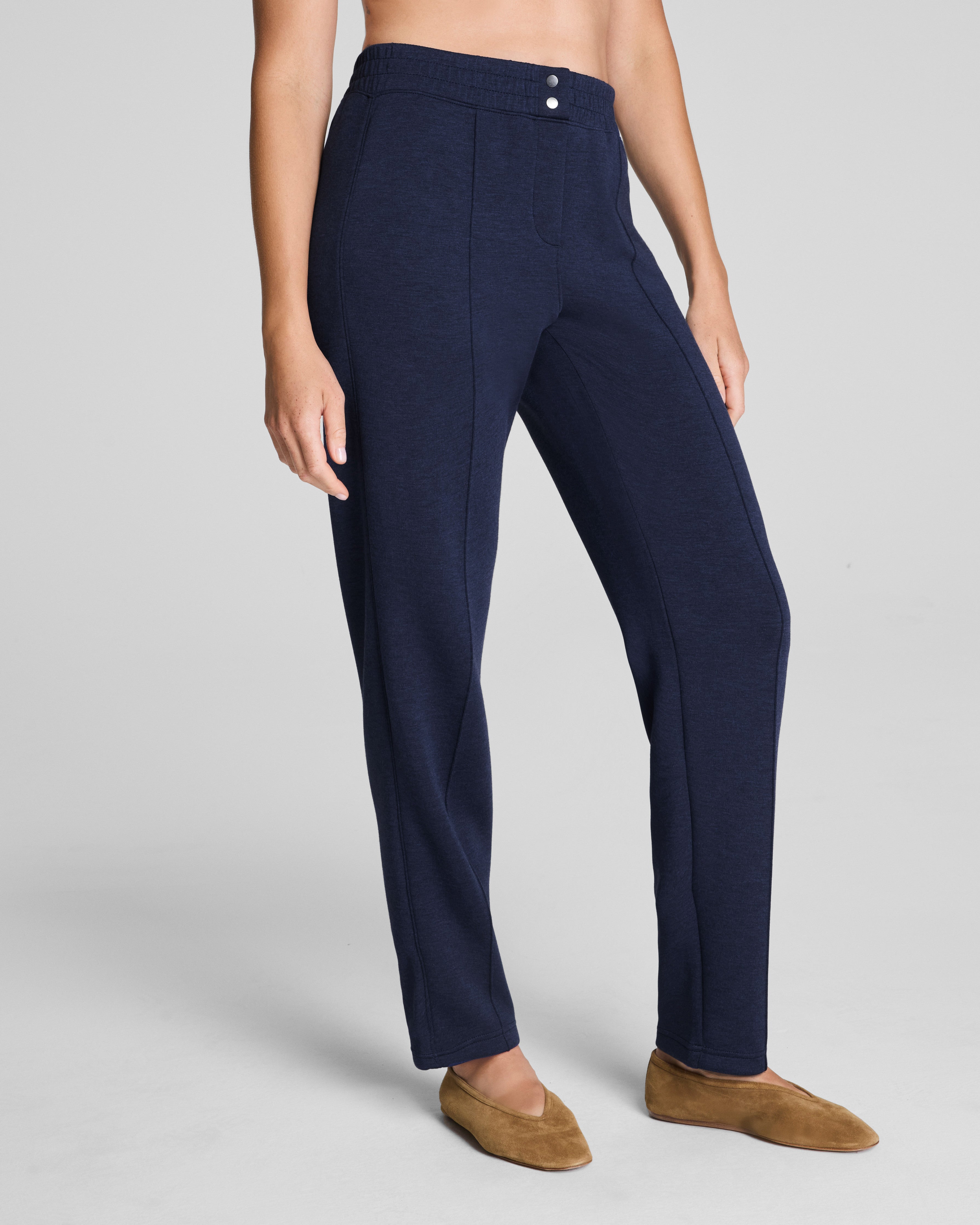 SPANX AirEssentials® Brushed Slim Straight Pant | Timeless Navy Heather