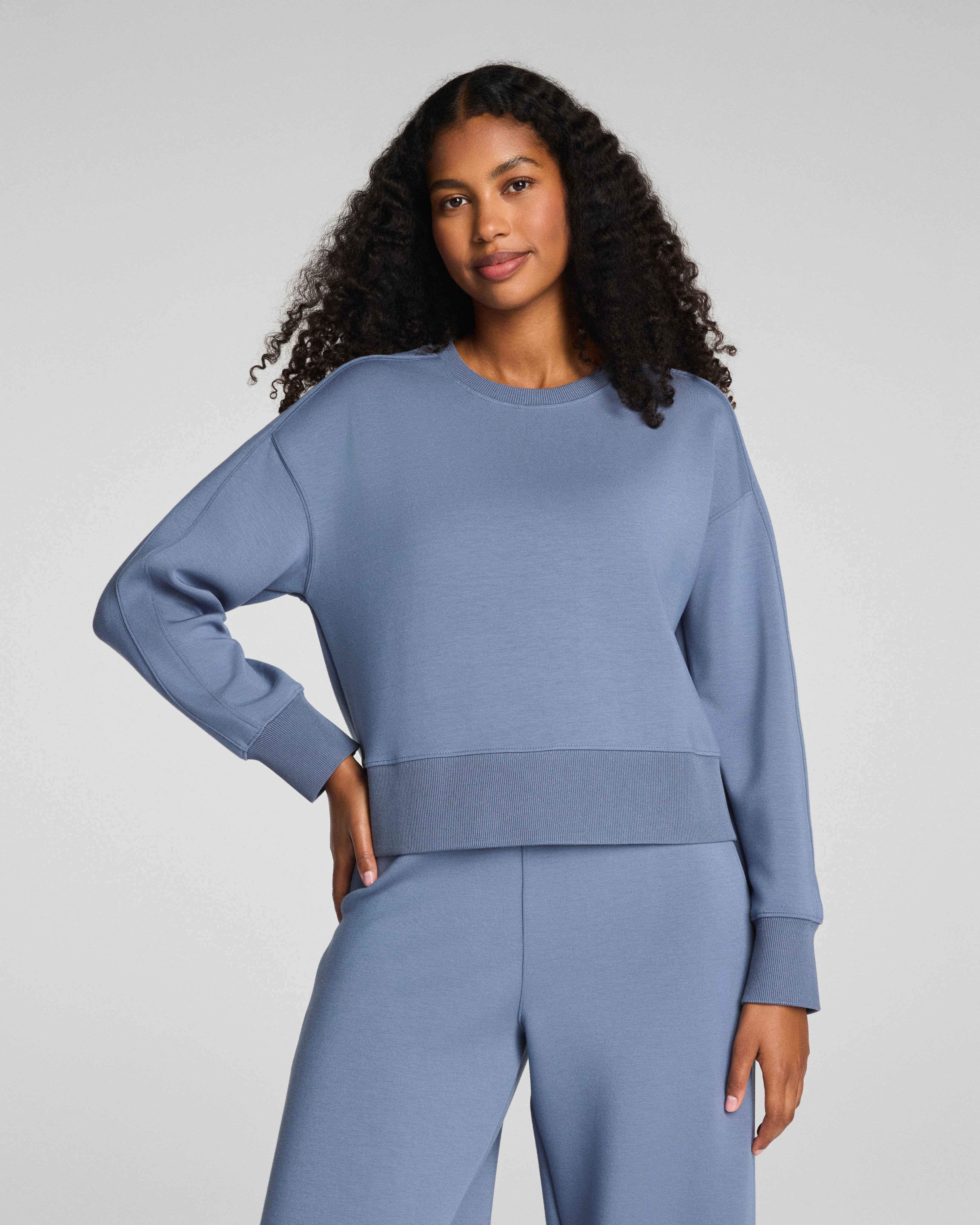 SPANX AirEssentials® Luxe Crewneck Long Sleeve Top | Rain