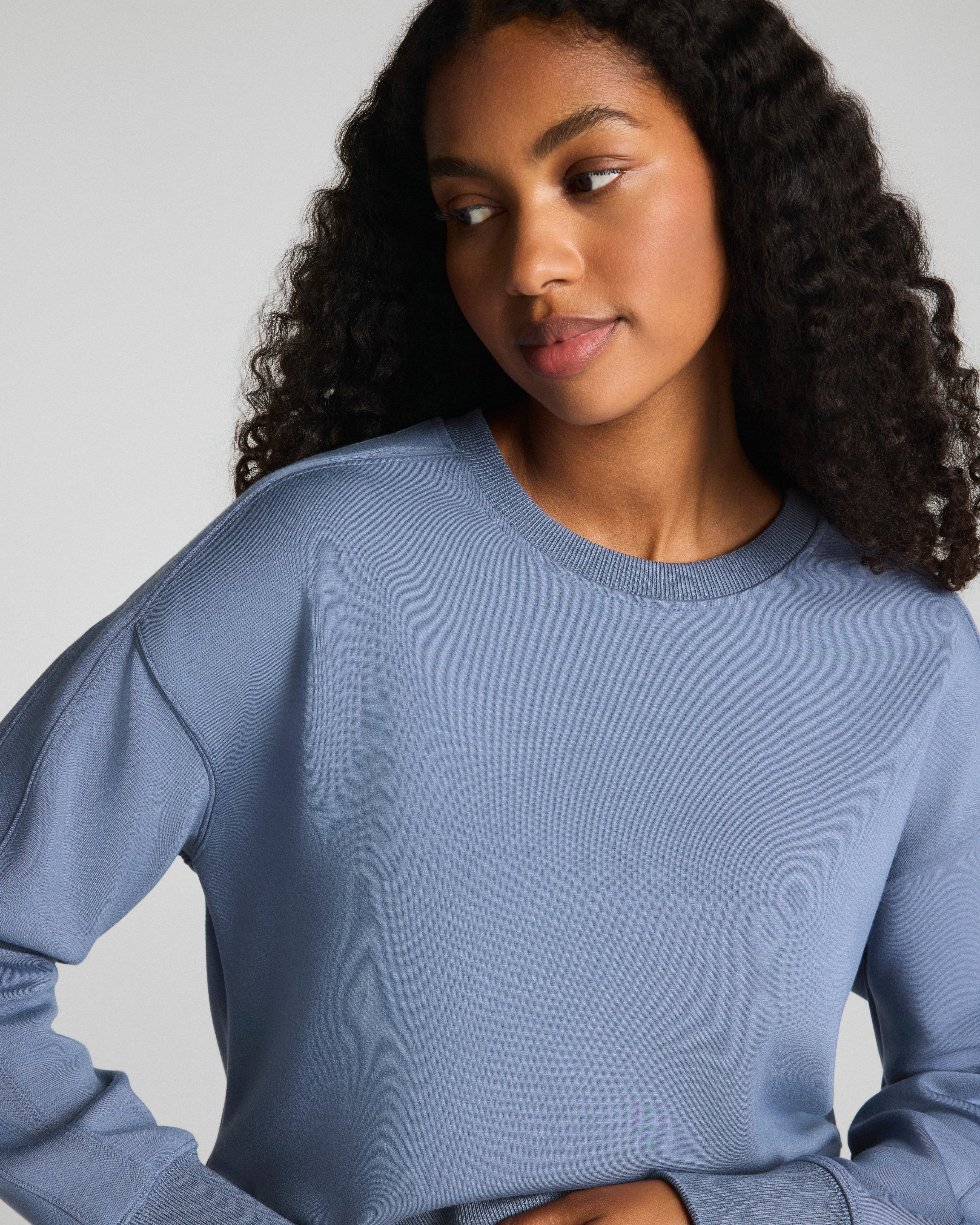 SPANX AirEssentials® Luxe Crewneck Long Sleeve Top | Rain