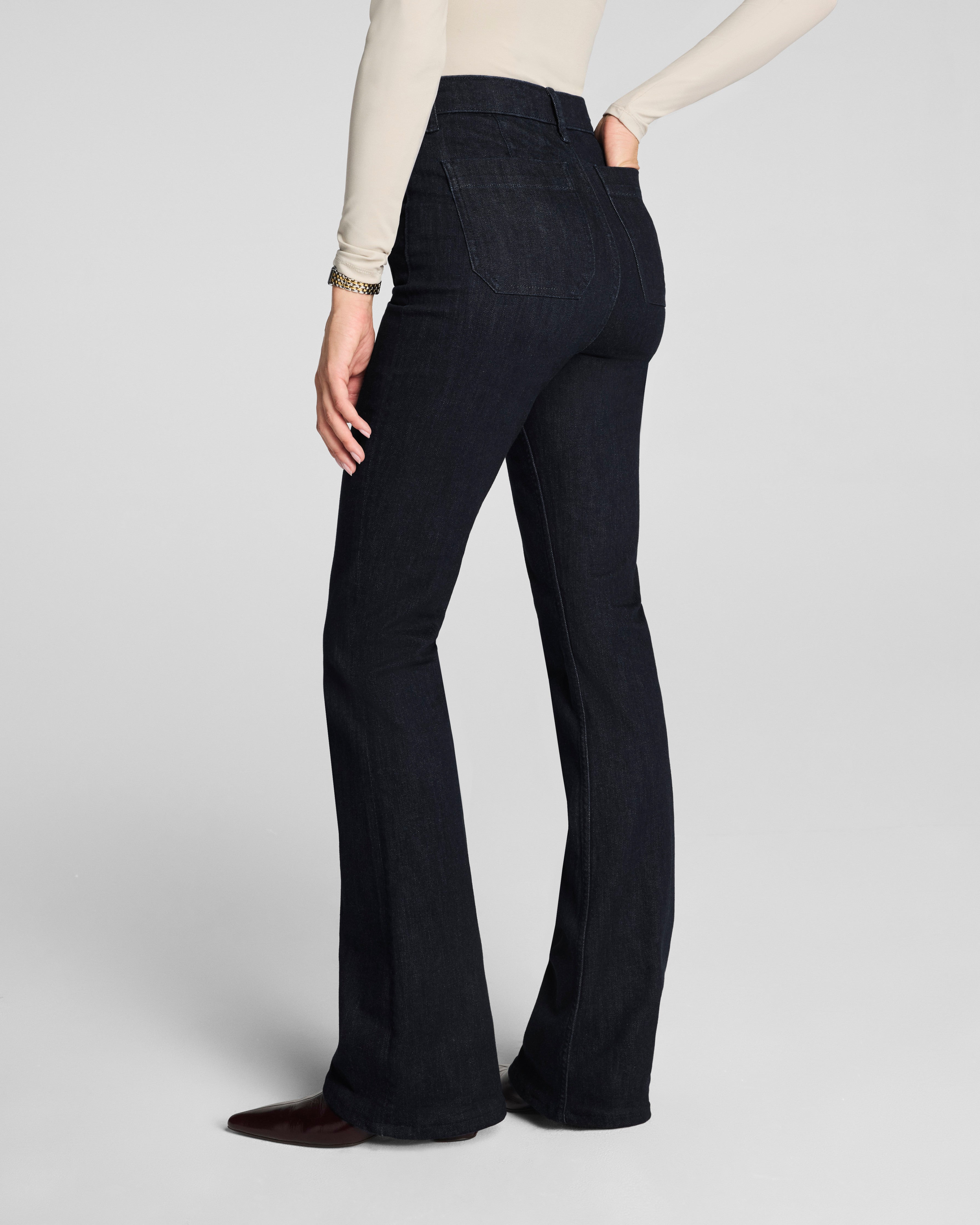 SPANXsculpt™ ReDefine Flare Jeans with Patch Pockets | Nautical Blue