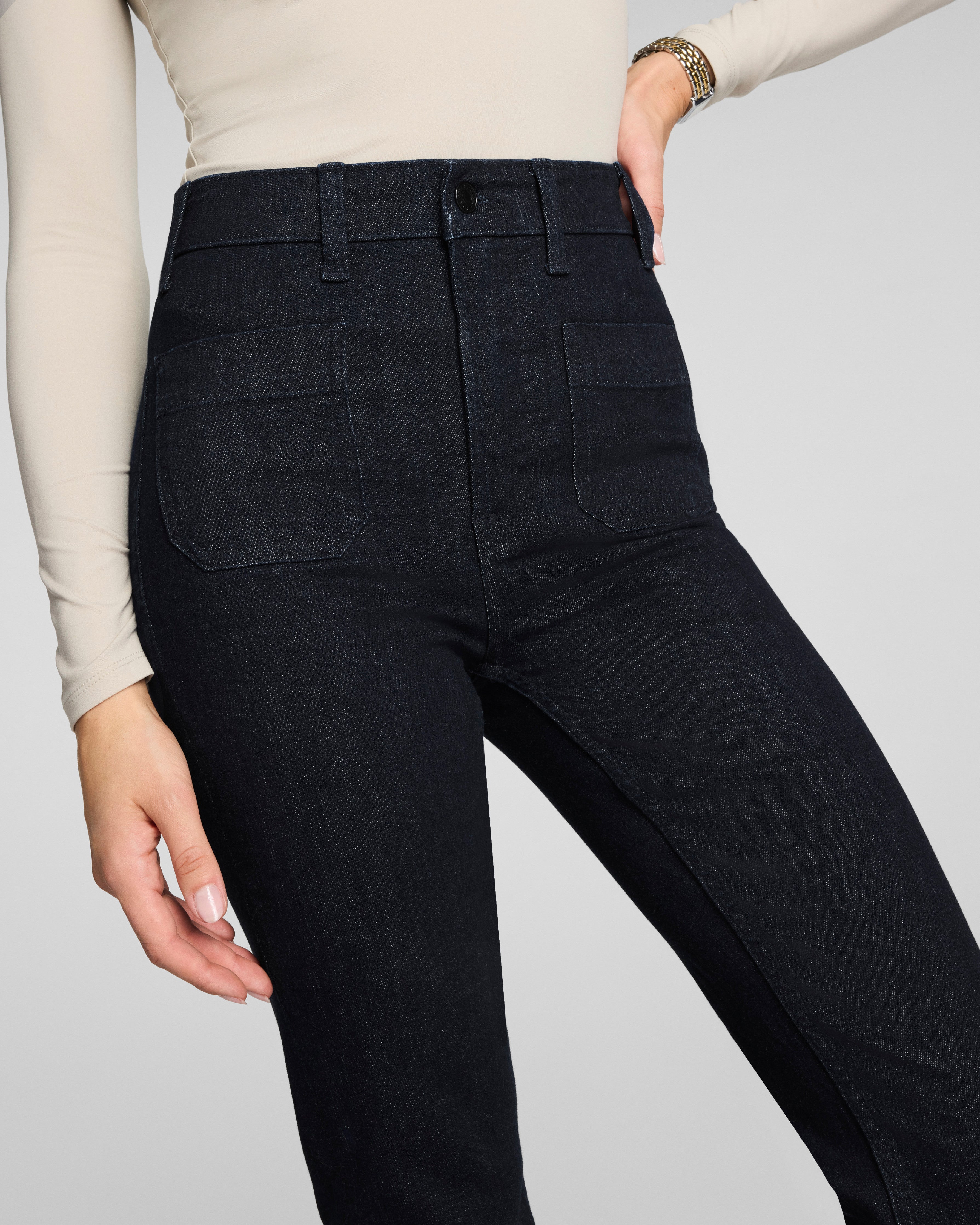 SPANXsculpt™ ReDefine Flare Jeans with Patch Pockets | Nautical Blue