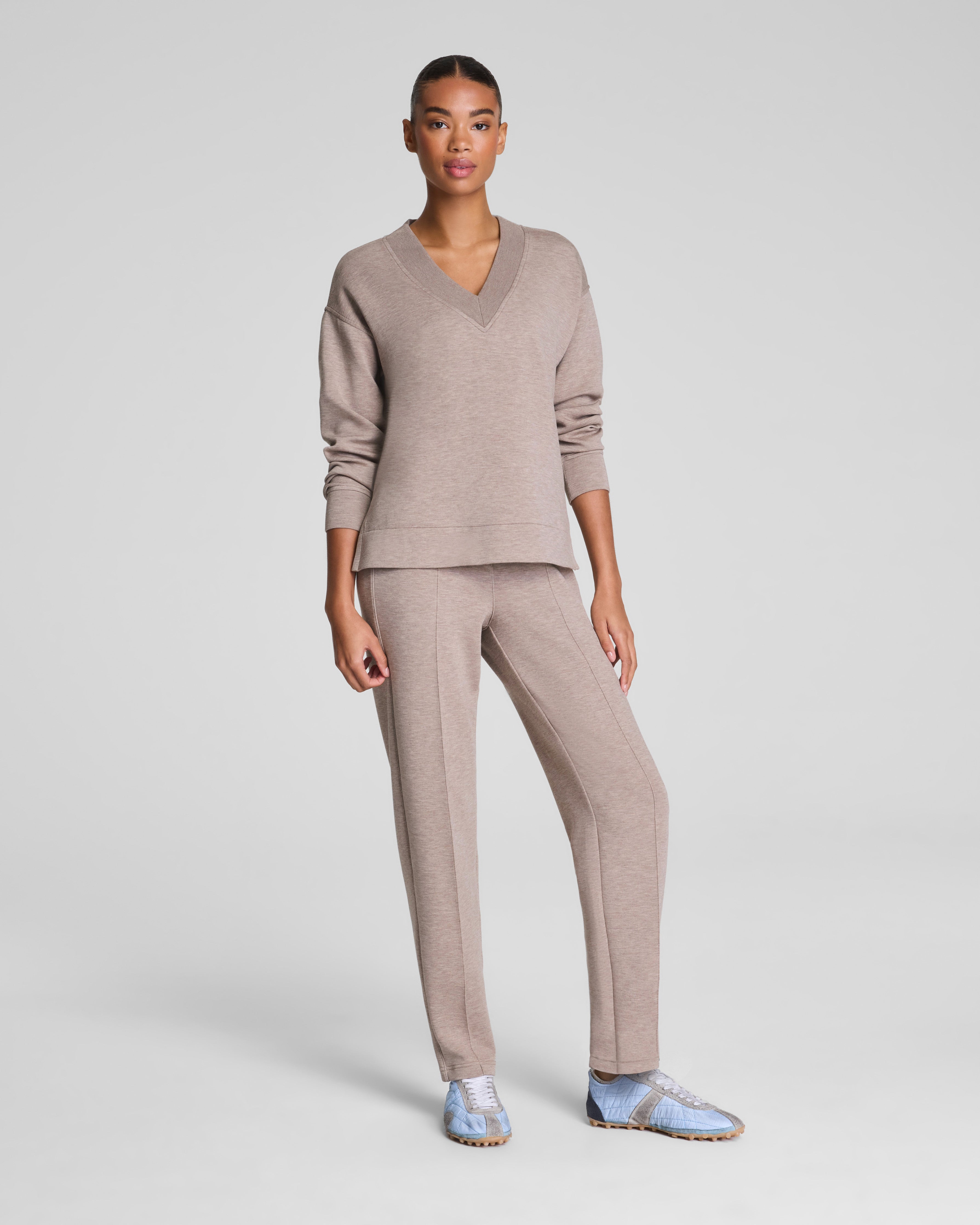 SPANX AirEssentials® Brushed V-Neck Tunic | Birch Heather