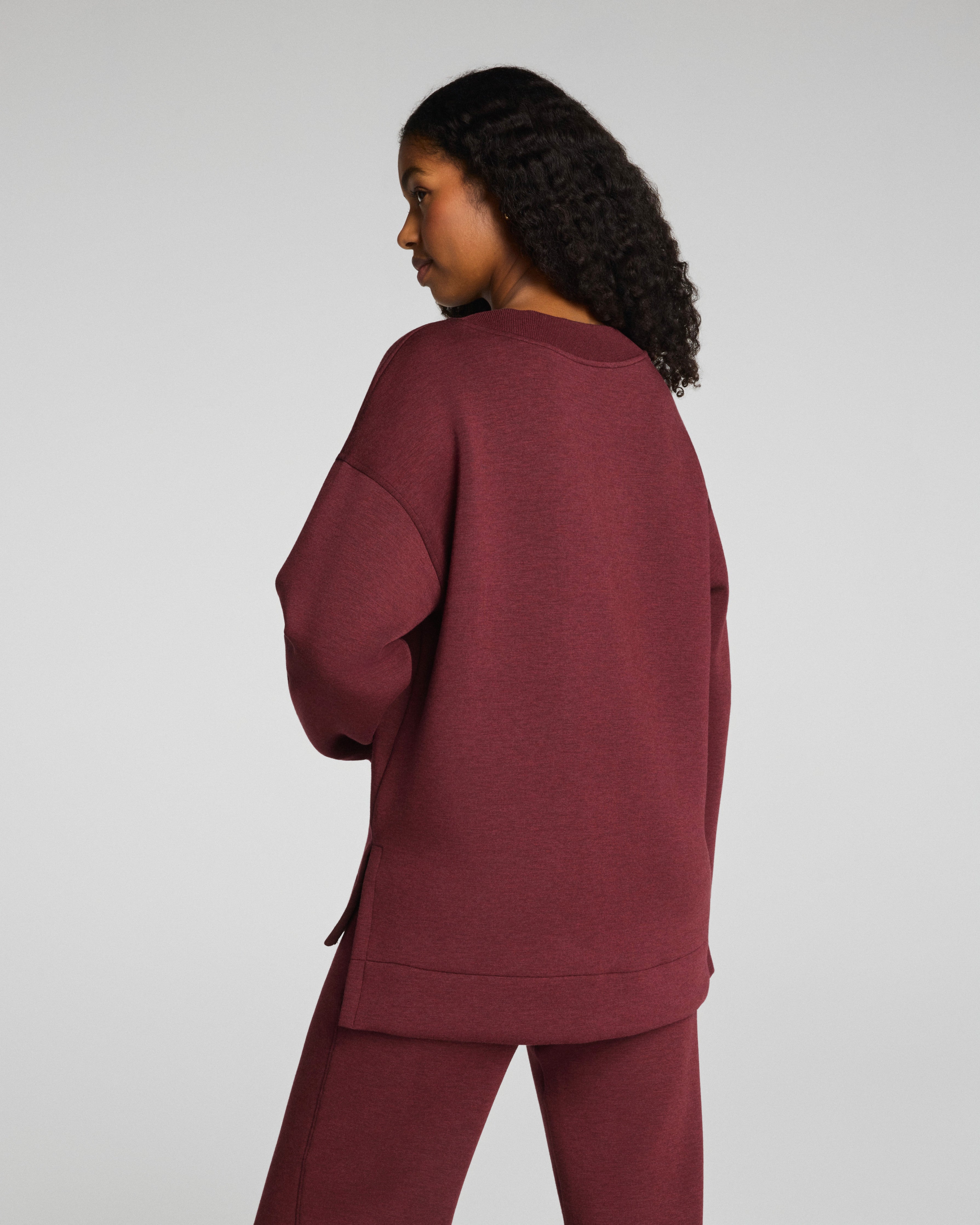 SPANX AirEssentials® Brushed V-Neck Tunic | Cassis Heather