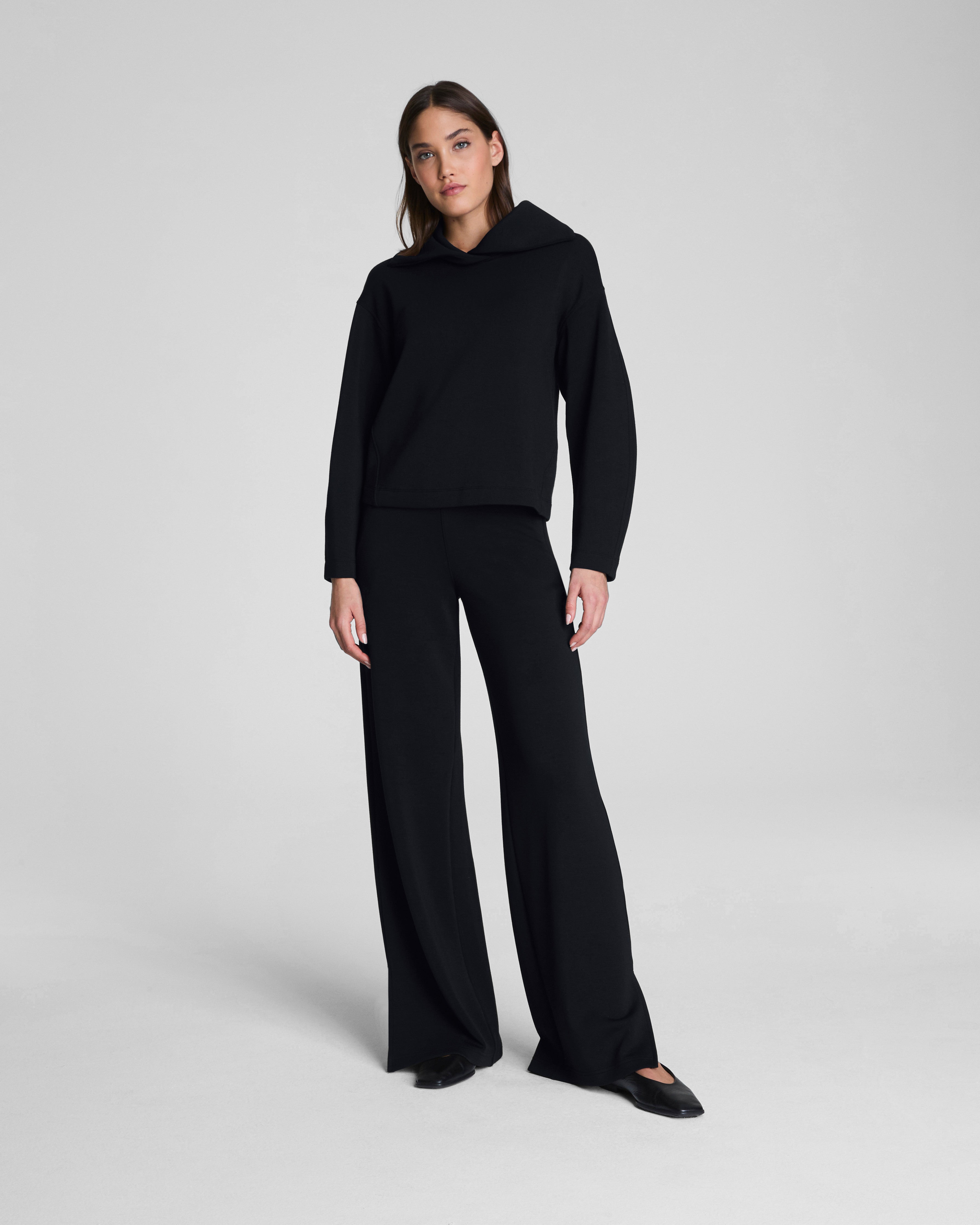 SPANX AirEssentials® Brushed Collared Long Sleeve Top | Very Black