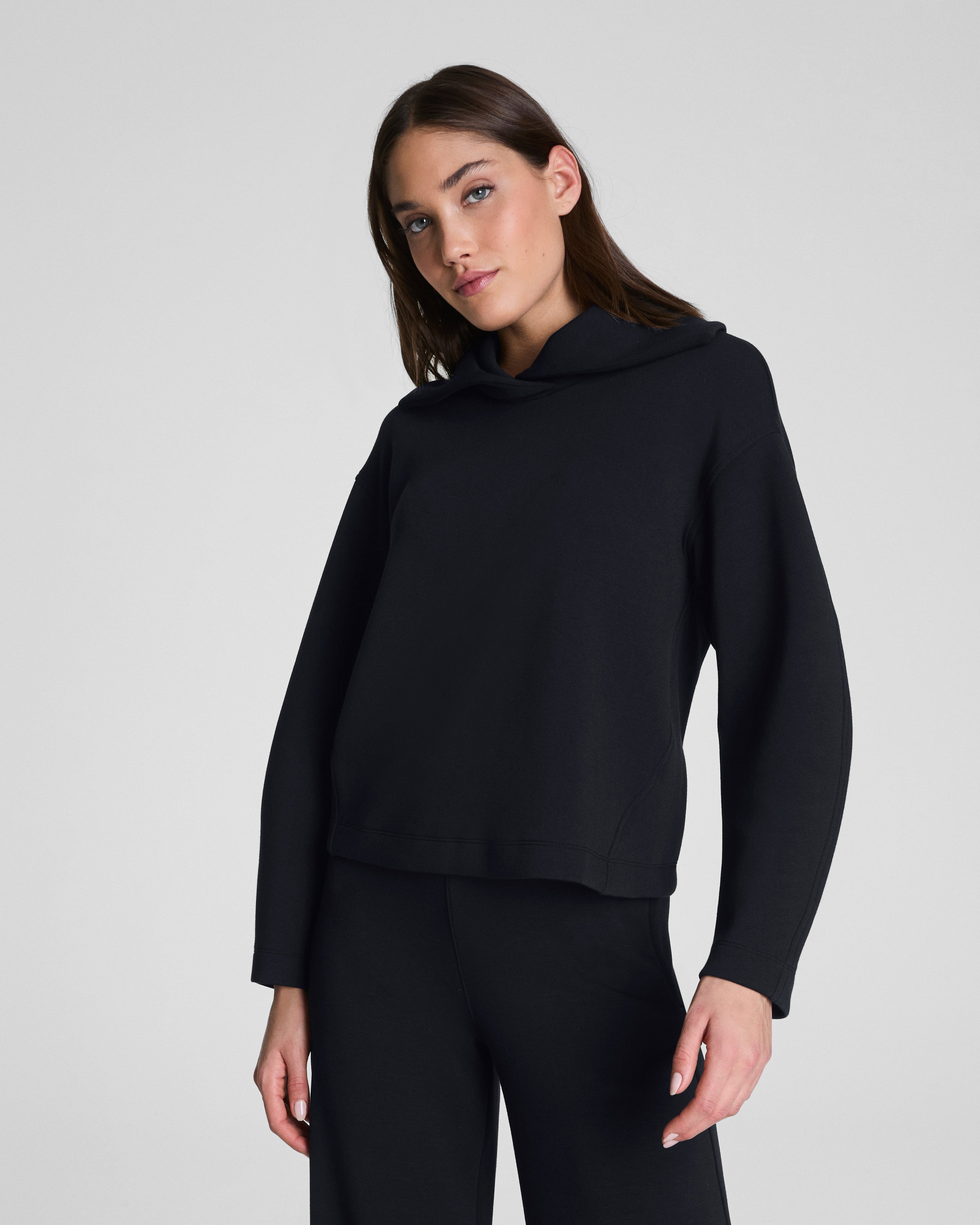 SPANX AirEssentials® Brushed Collared Long Sleeve Top | Very Black
