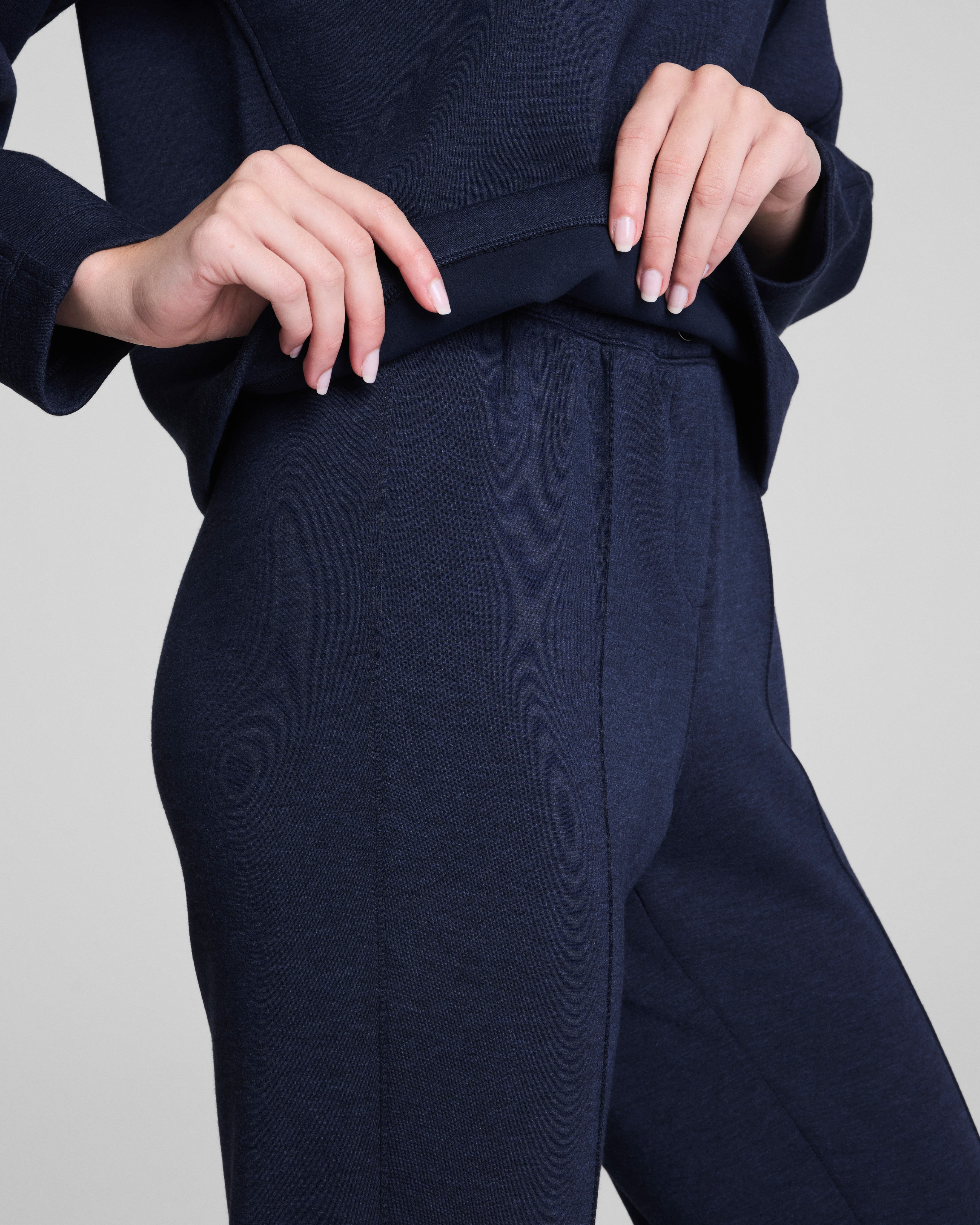 SPANX AirEssentials® Brushed Collared Long Sleeve Top | Timeless Navy Heather