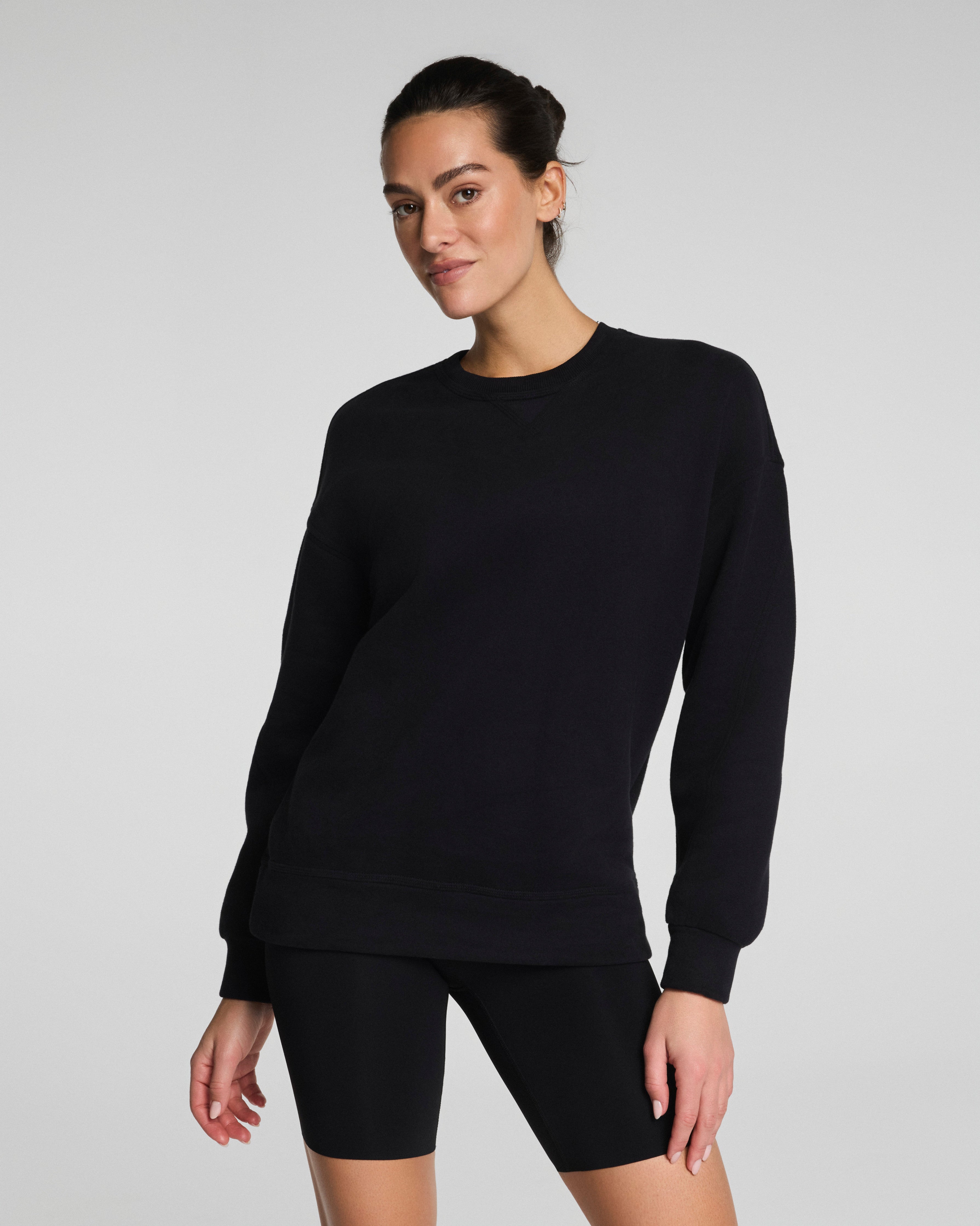 SPANX® BoostUp Cotton Fleece Crewneck Tunic | Very Black