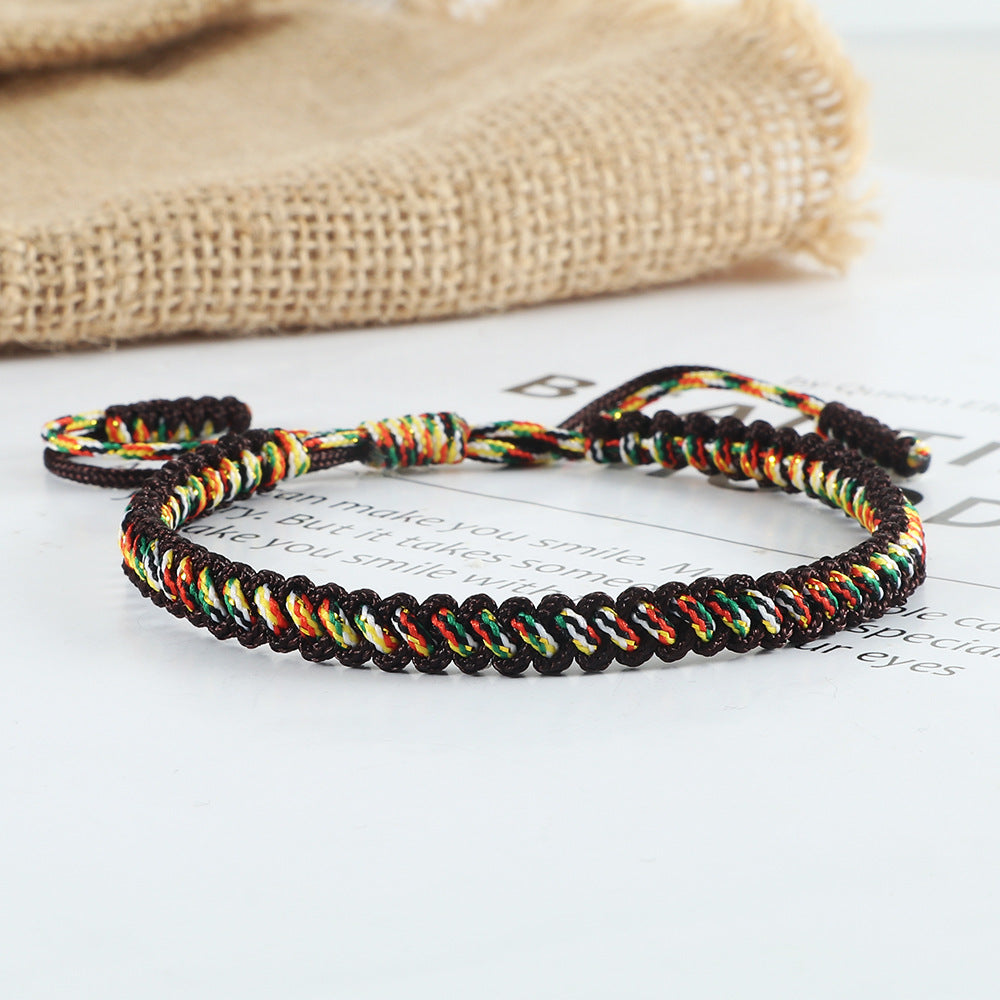 Women's & Men's Couple Gift Woven Simple Nylon Thread Handmade Blessing Colorful Wire Bracelet