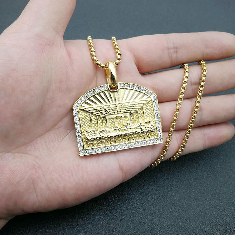 Hip Hop Titanium Steel Gold Plated Necklaces