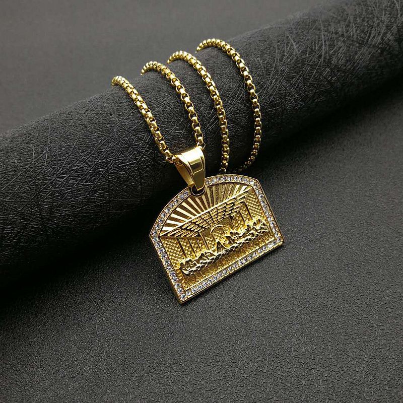 Hip Hop Titanium Steel Gold Plated Necklaces