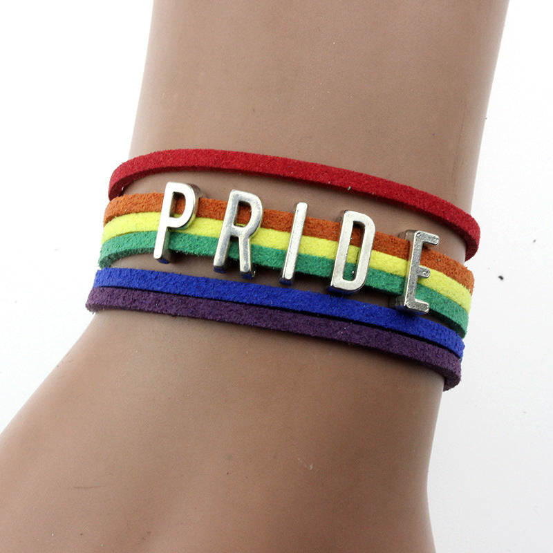 Classic Letter Woven Hand-woven Rainbow Color Bracelets