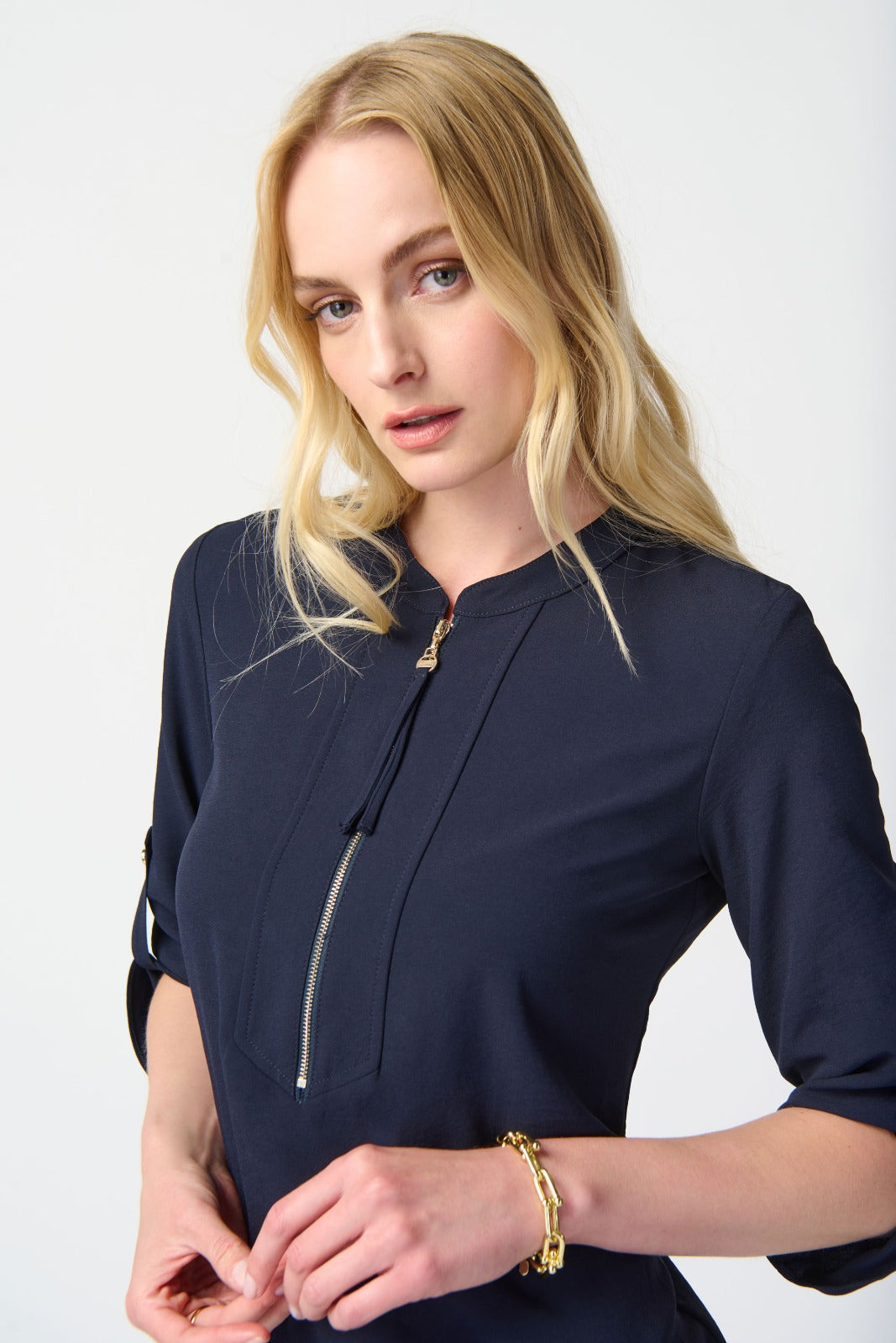 Joseph Ribkoff Mandarin Collar Straight Dress Style 232201S25