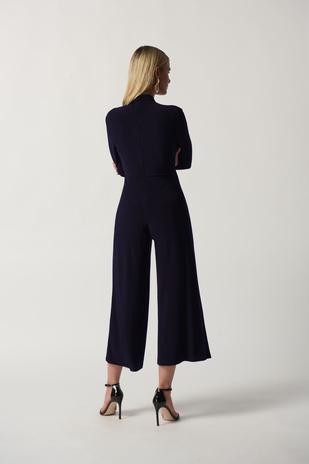 Joseph Ribkoff Midnight Blue Wrap Culotte Jumpsuit Style 233097