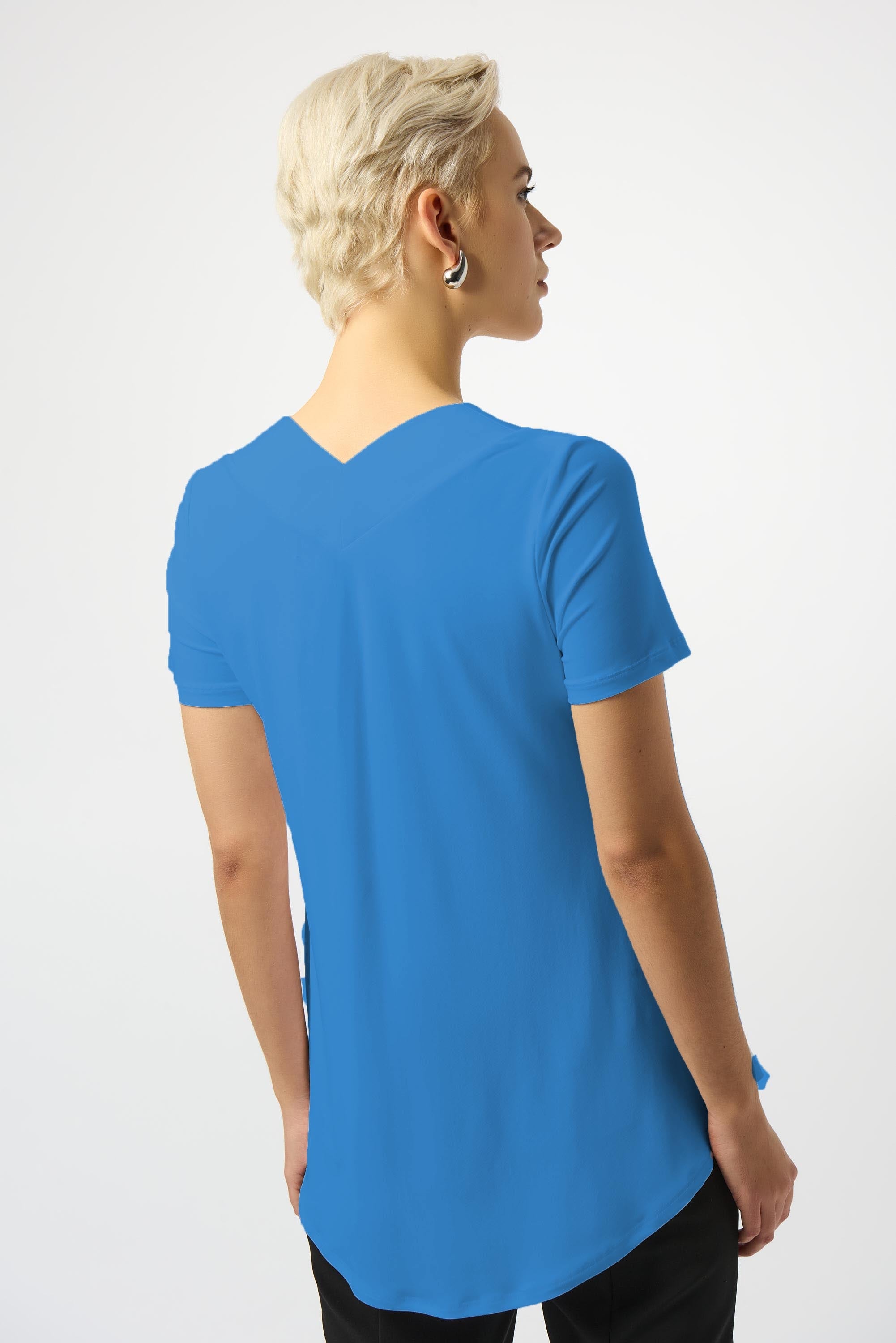 Joseph Ribkoff Flared Short Sleeve V-Neck Top Style 251125