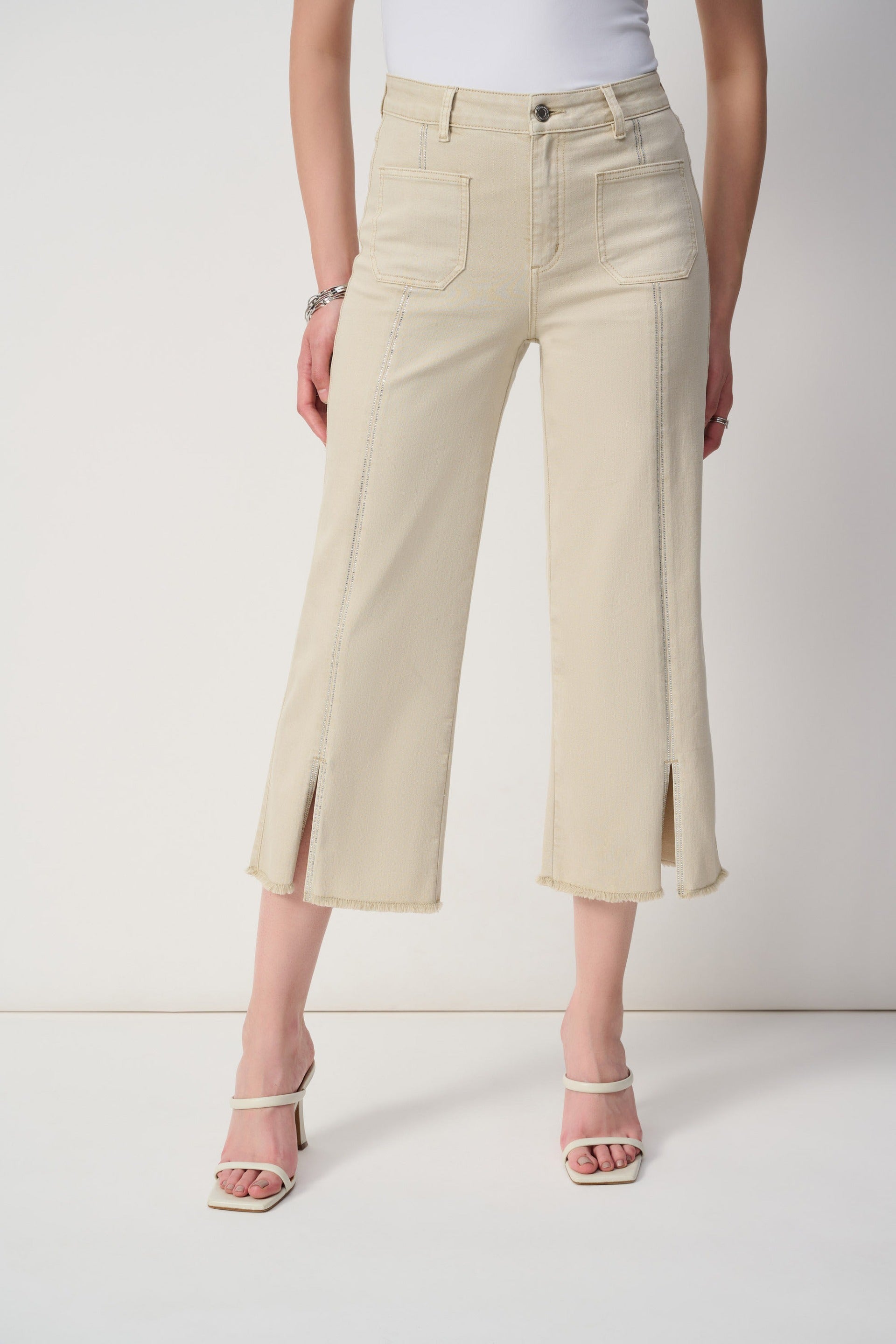 Joseph Ribkoff Culotte Jeans With Embellished Front Seam Style 251901S26