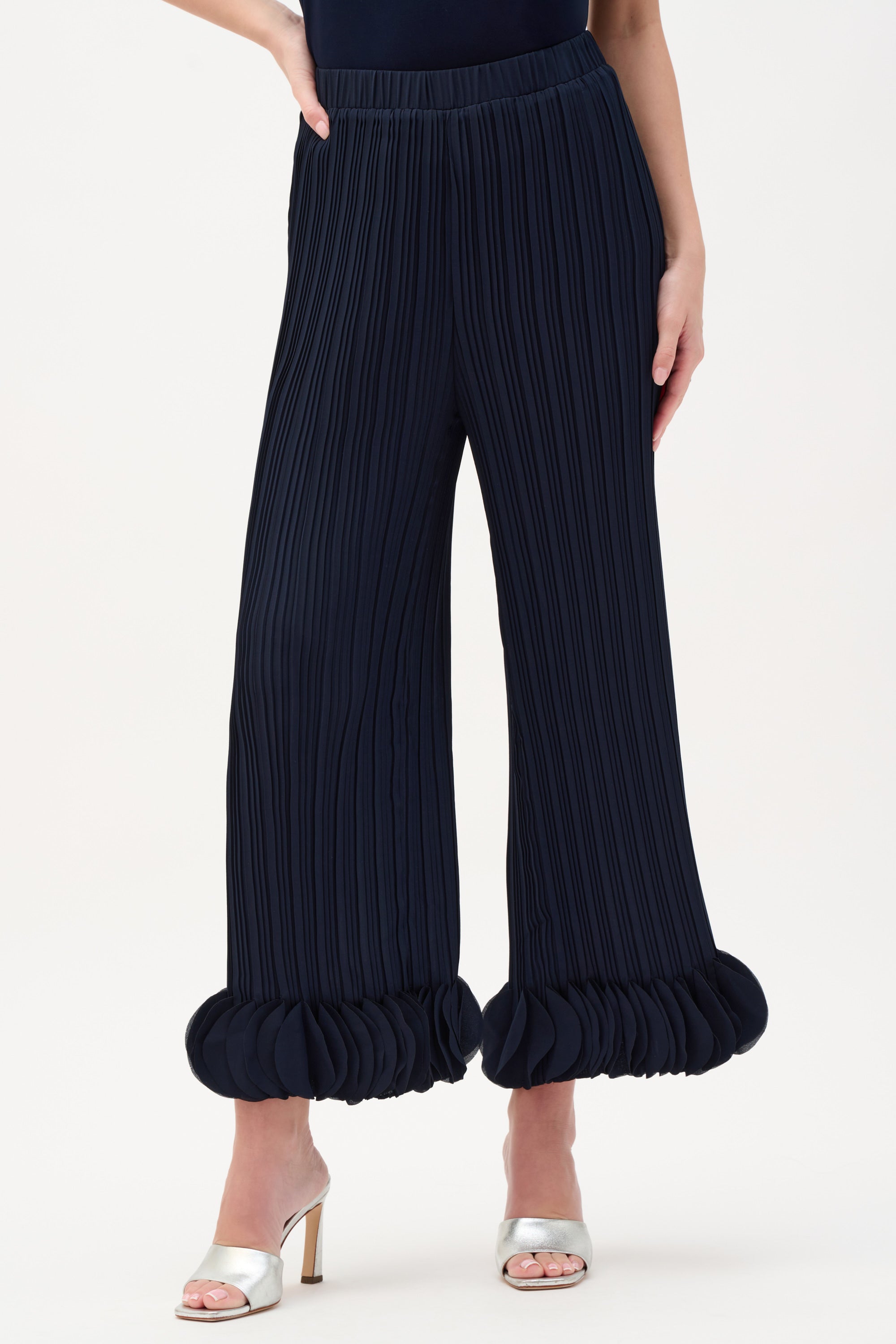Joseph Ribkoff Georgette Wide Leg Pleated Pants Style 253940