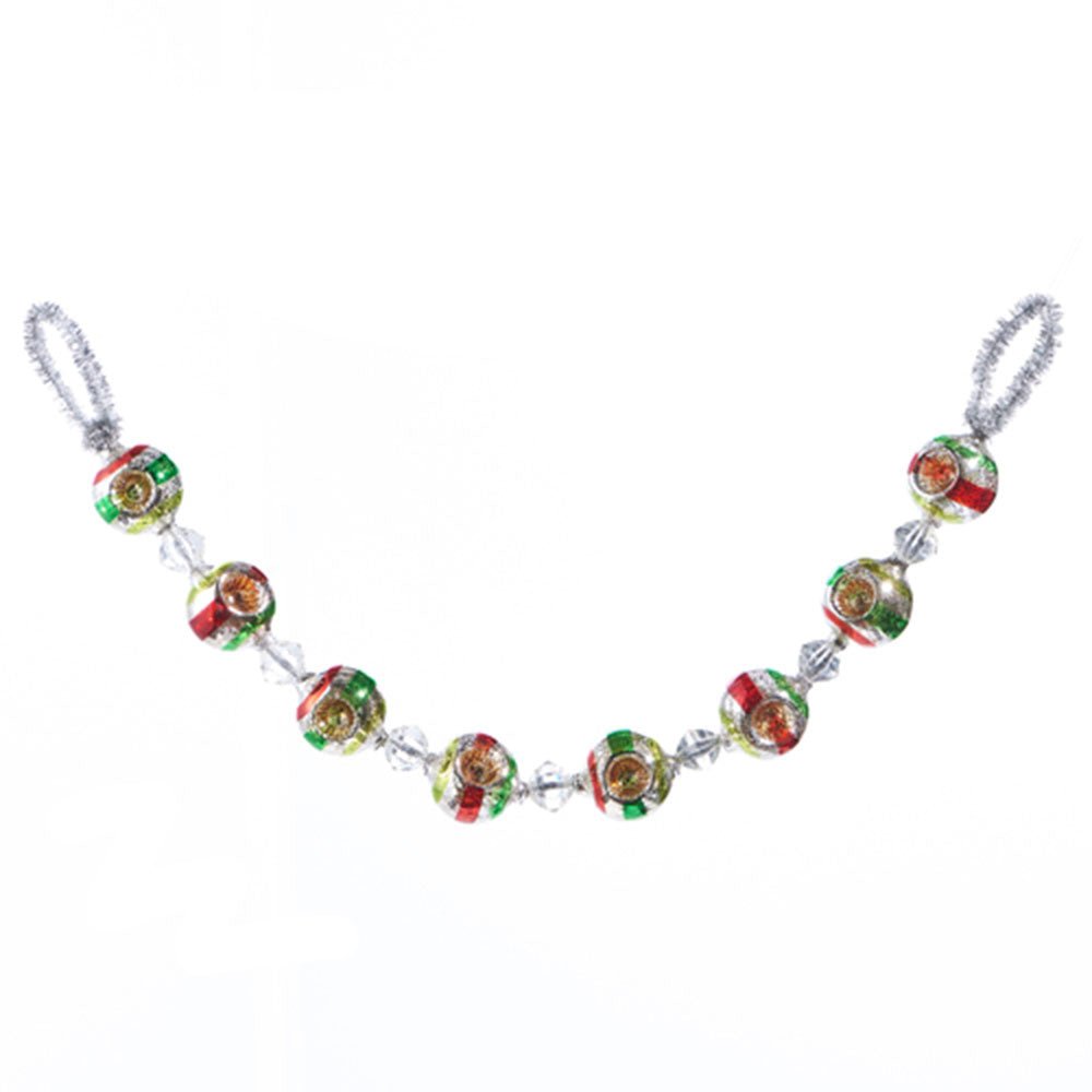 26" Vintage Indent Glass Ornament Garland by Quirks! at Shirley Shoppe