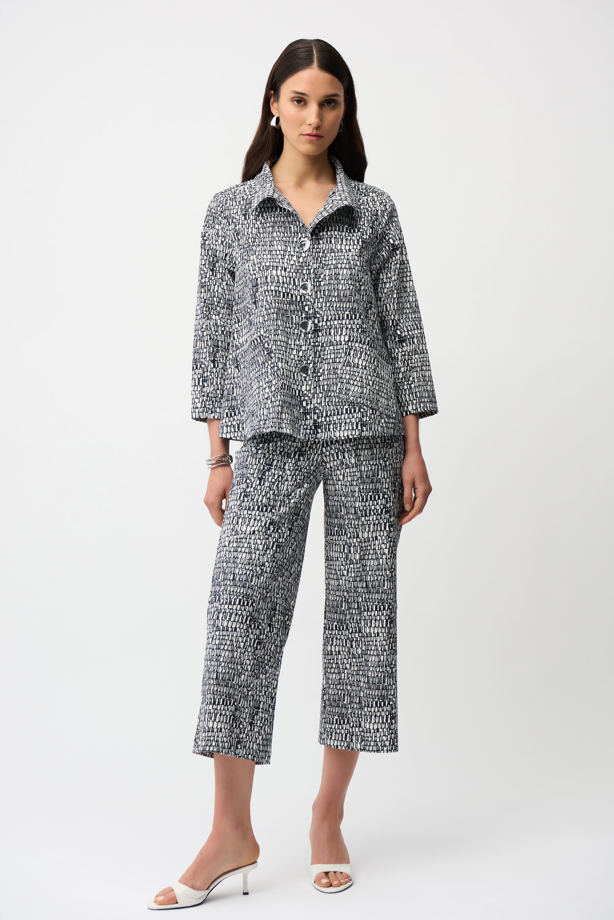 Joseph Ribkoff Abstract Print Trapeze Jacket Style 261003