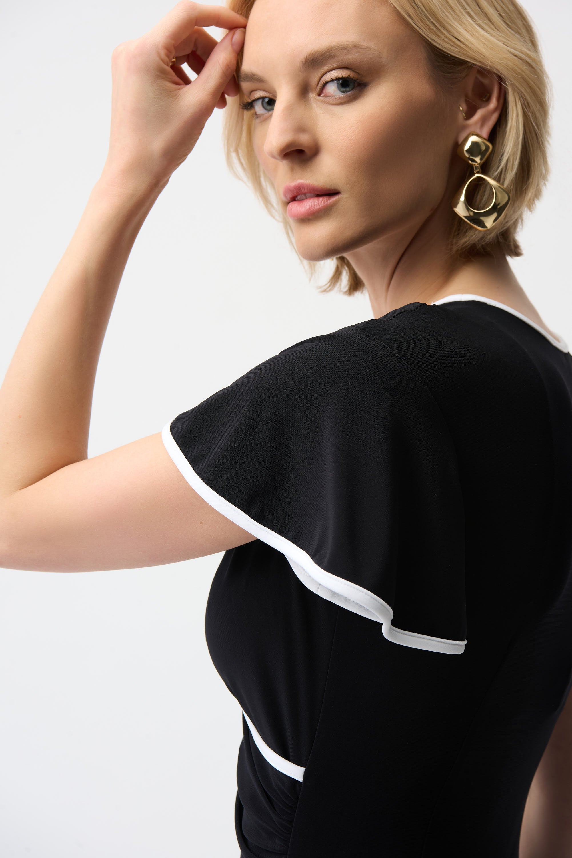 Joseph Ribkoff Wrap Dress With Contrast Trim Style 261013