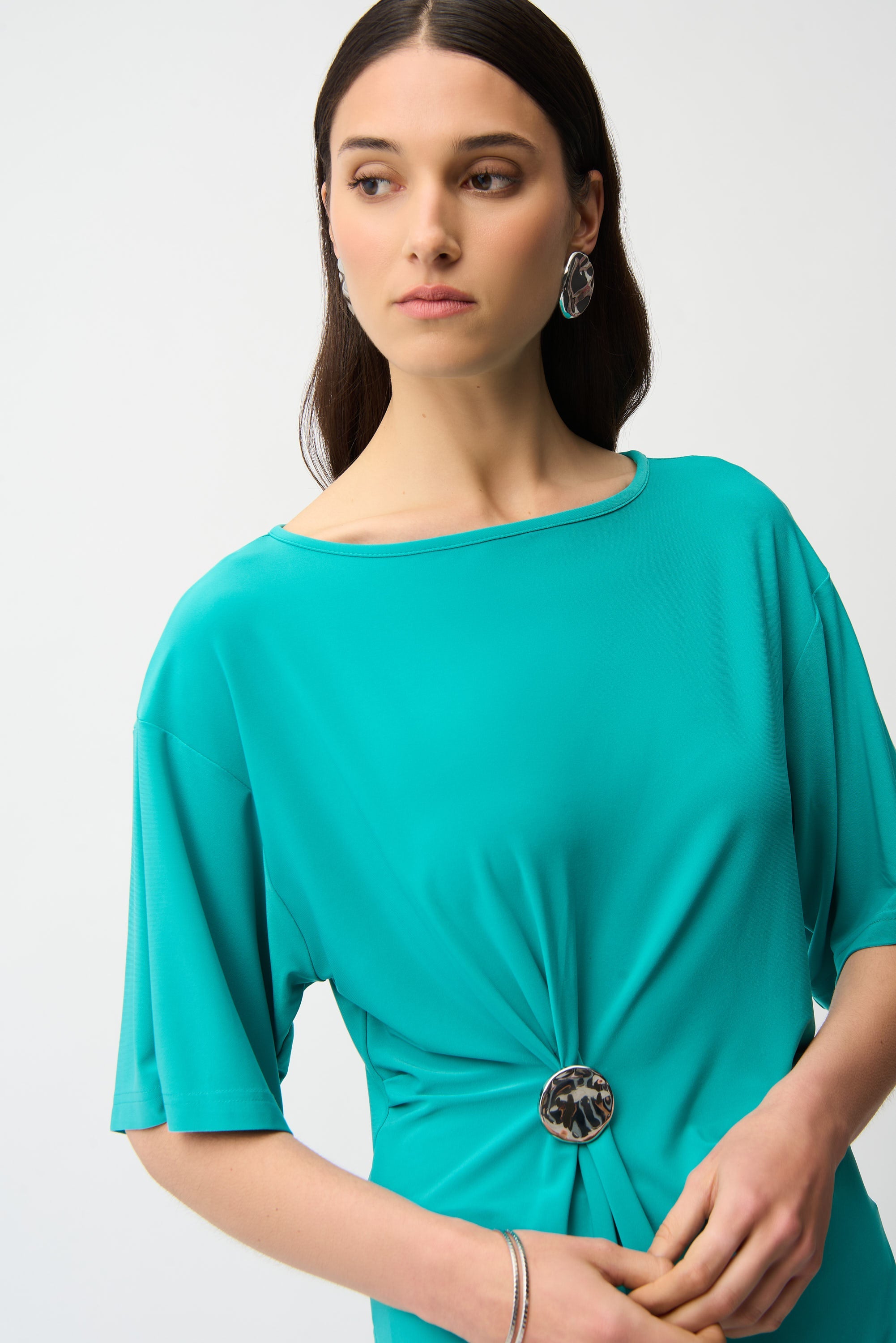 Joseph Ribkoff Fit and Flare Tunic With Brooch Style 261029