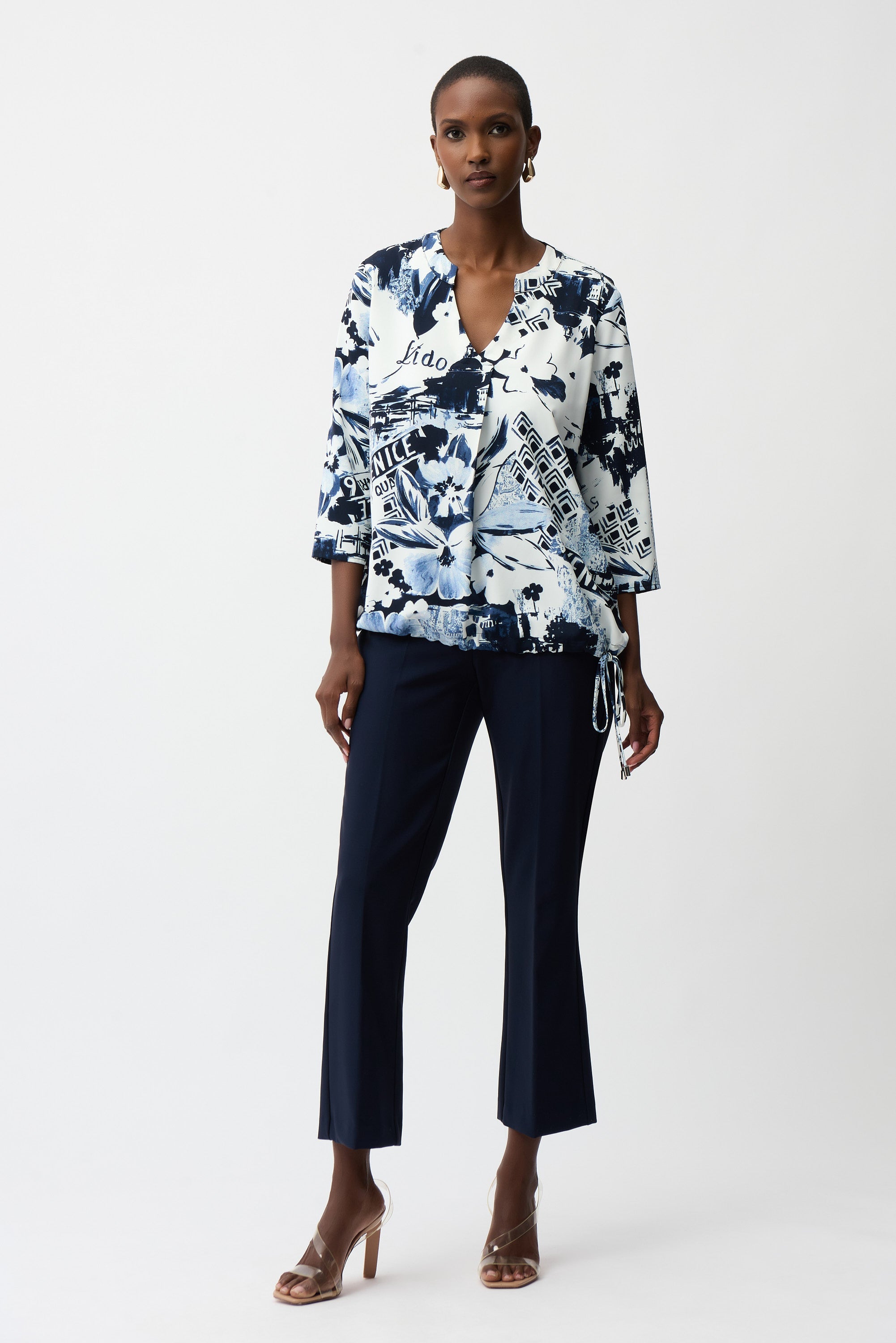 Joseph Ribkoff Conversational Print Cocoon Tunic Style 261030