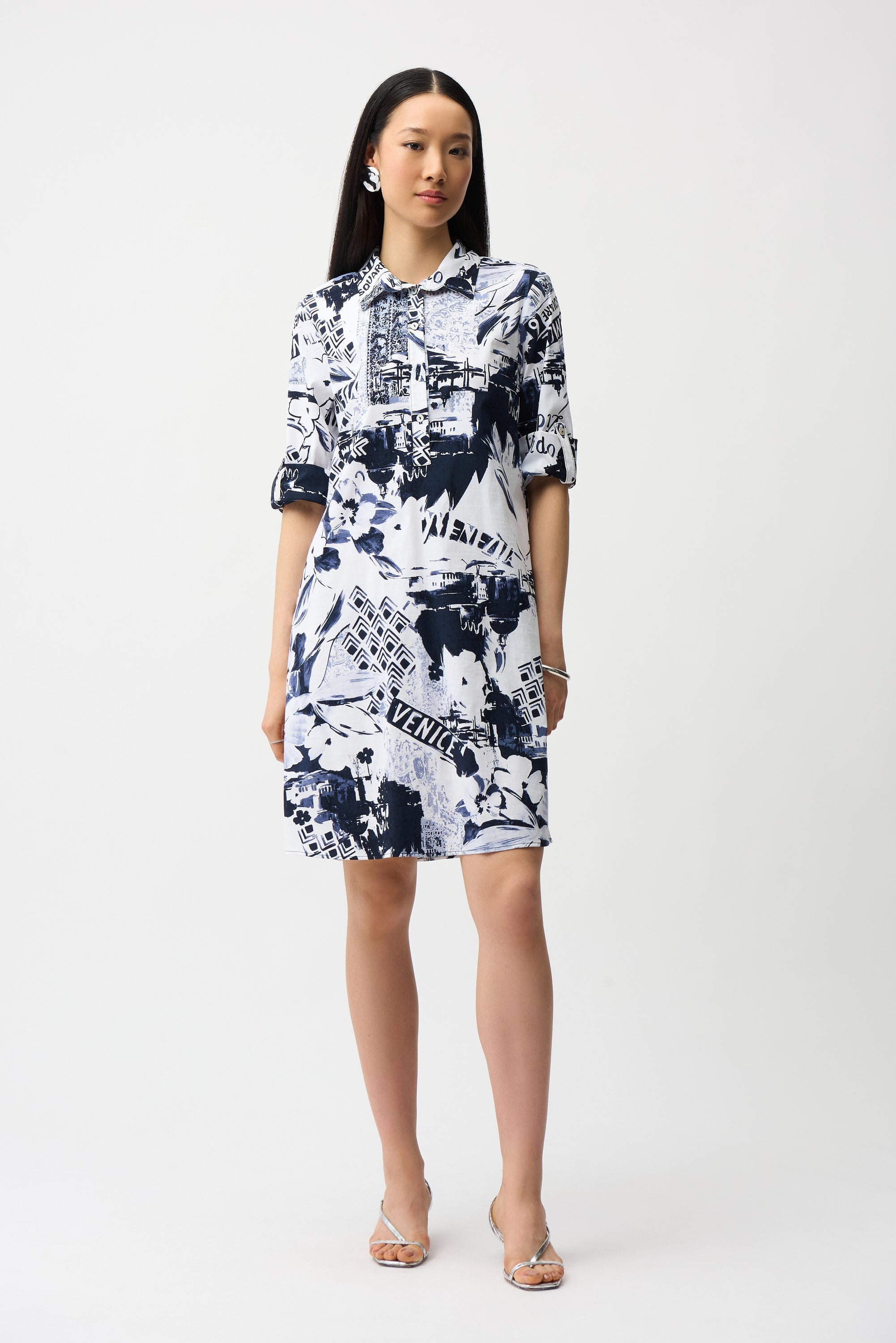 Joseph Ribkoff Conversational Print Shirt Dress Style 261048