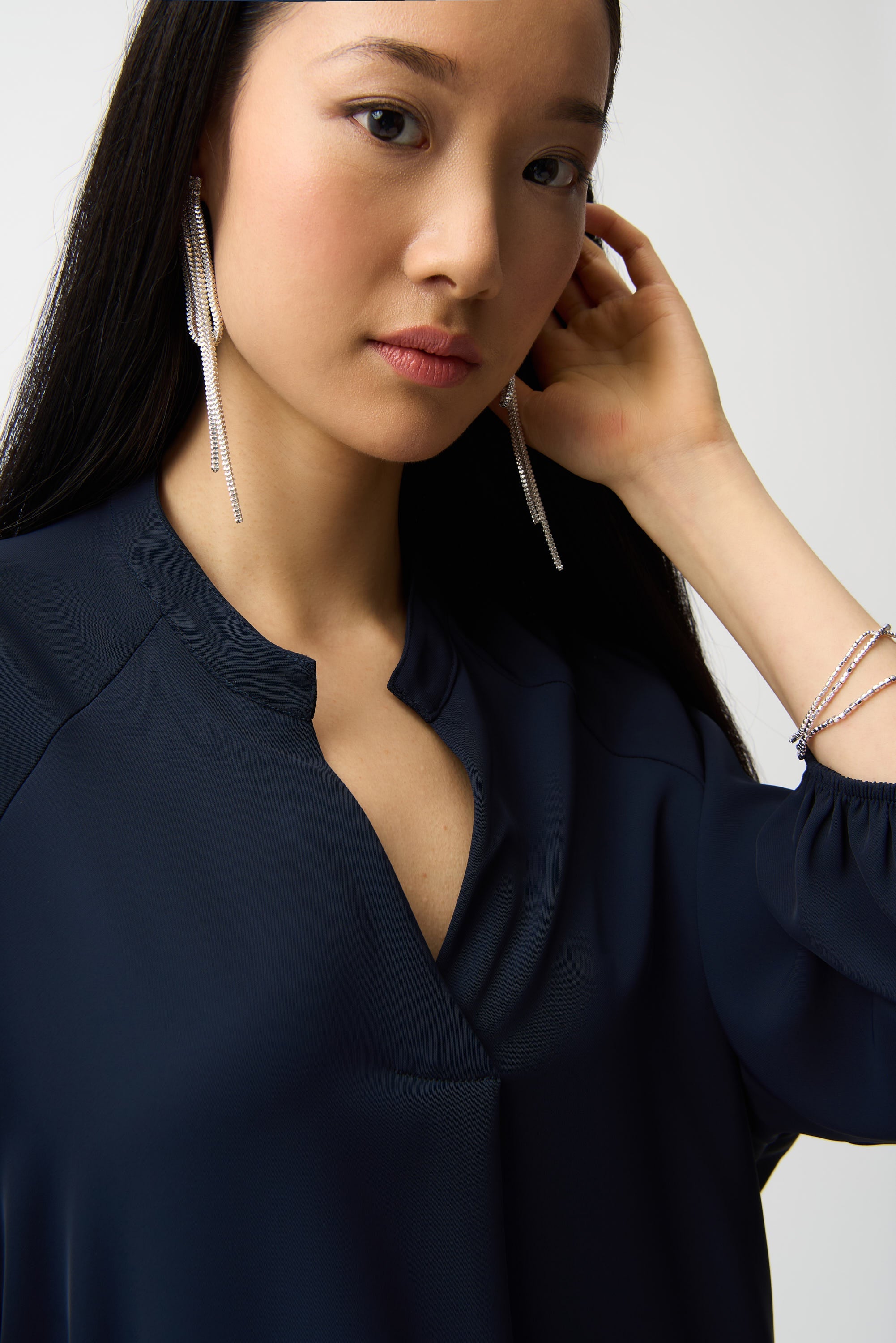 Joseph Ribkoff Boxy Top With Mandarin Collar Style 261076