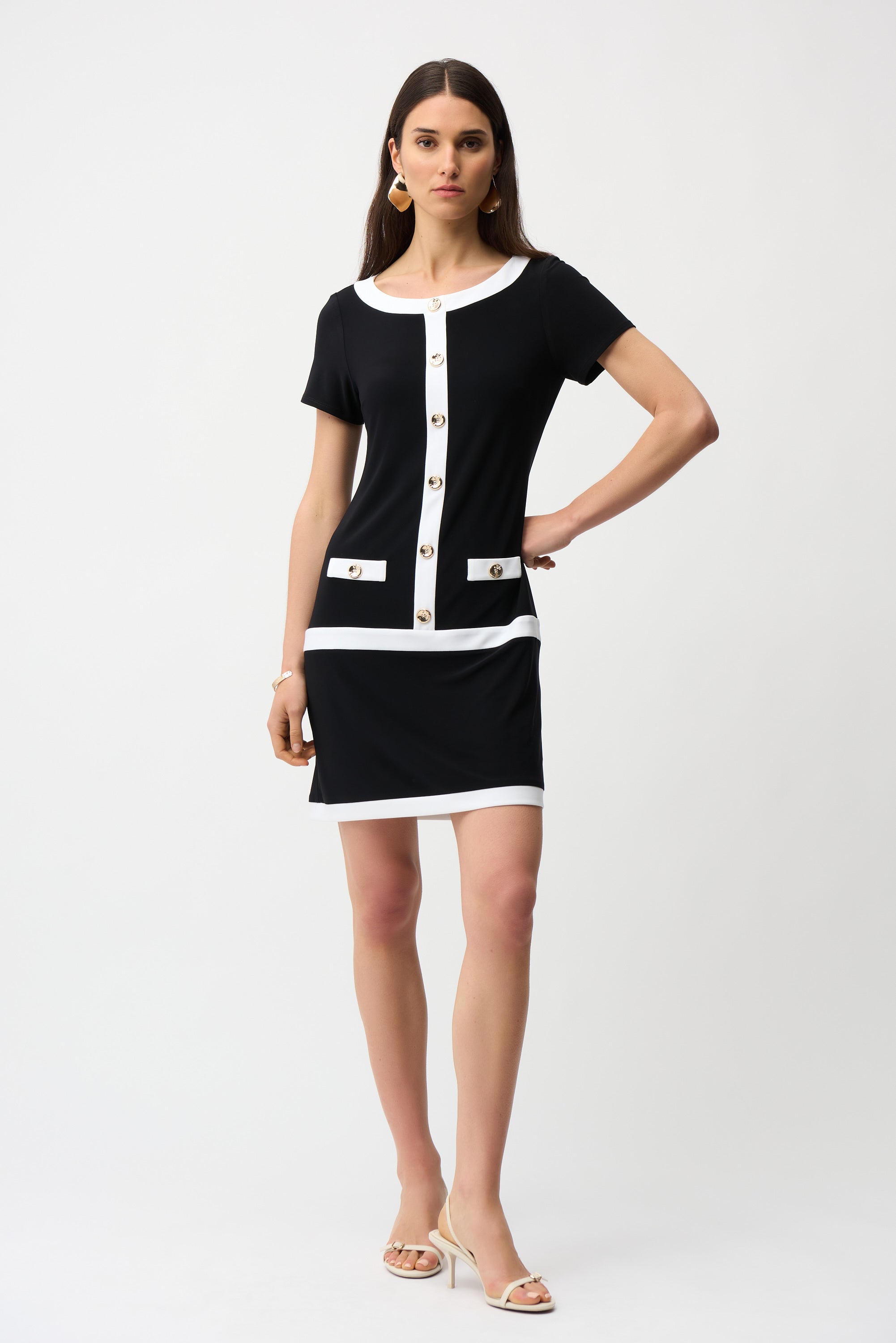 Joseph Ribkoff Silky Knit Color Block Sheath Dress Style 261091