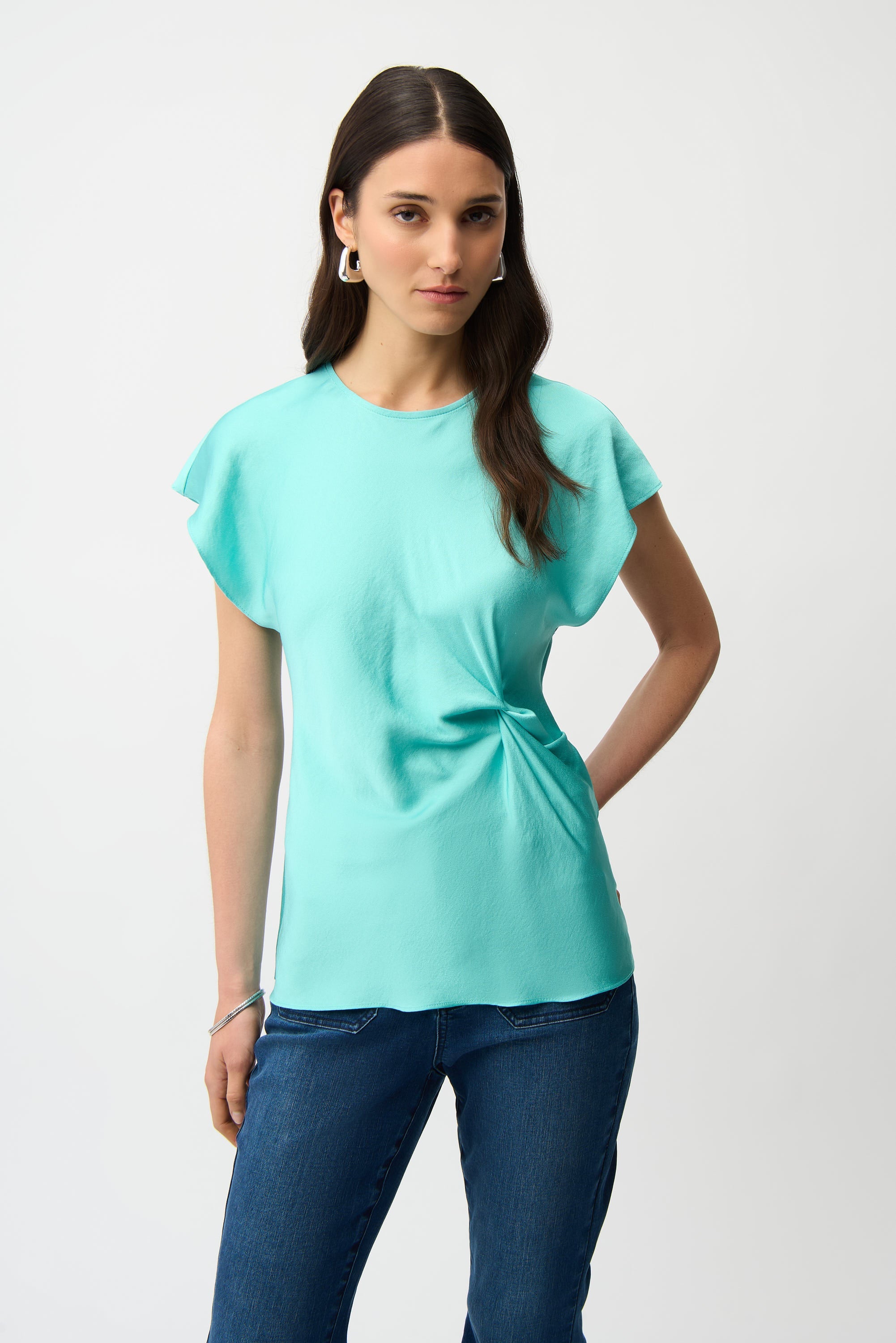Joseph Ribkoff Fitted Top With Front Twist Detail Style 261149