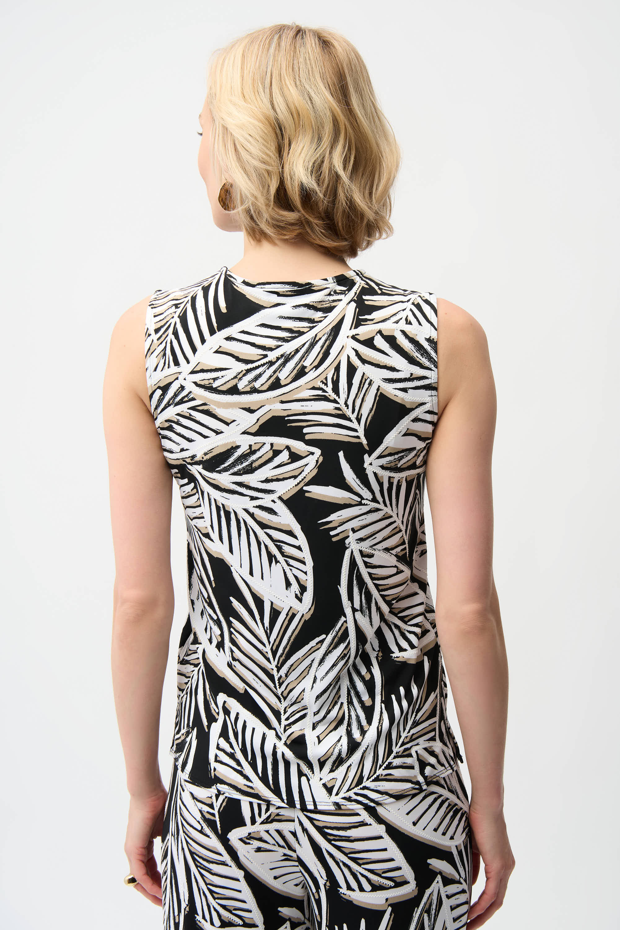 Joseph Ribkoff Tropical Print Sleeveless Trapeze Top Style 261151