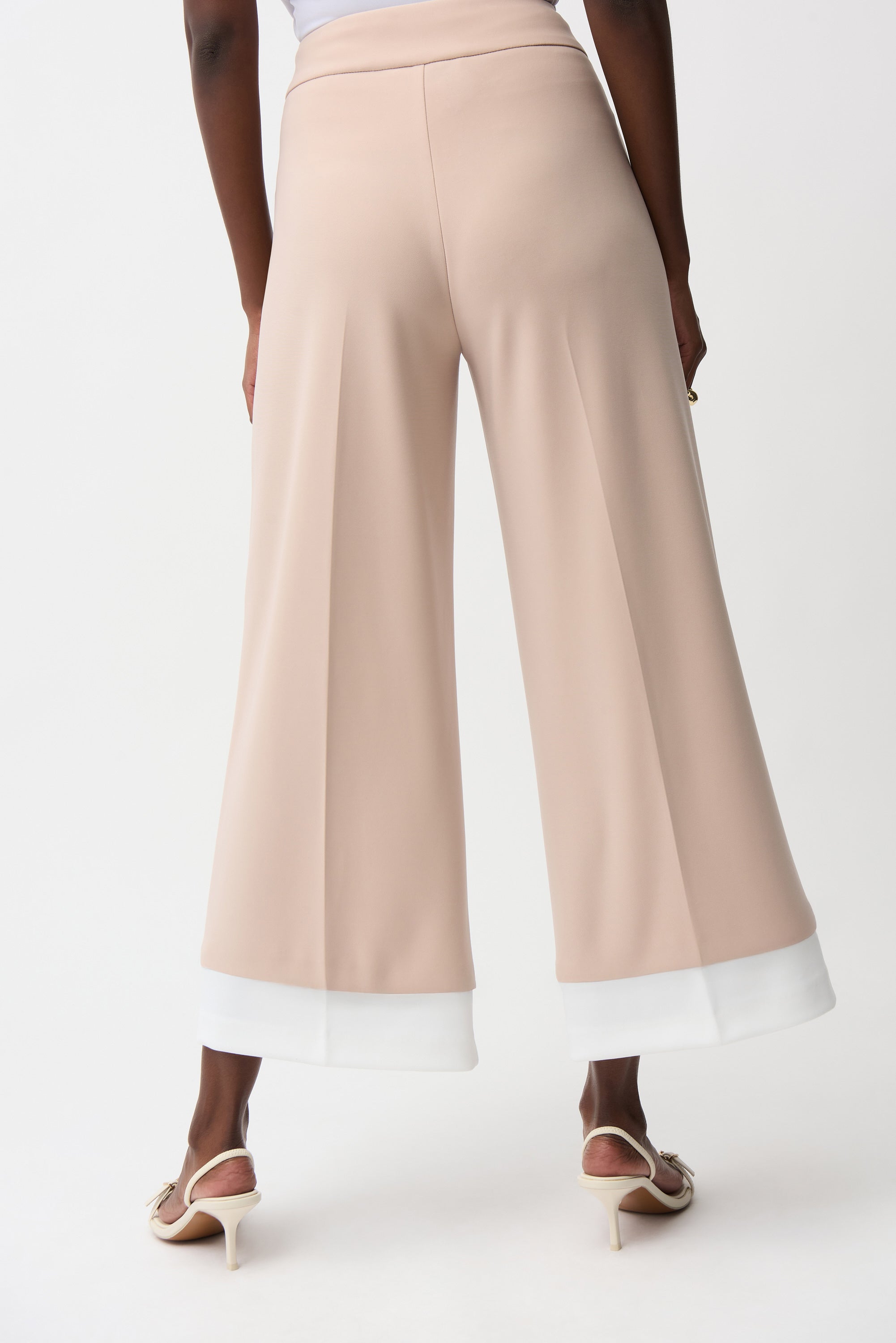 Joseph Ribkoff Silky Knit Pull-On Culotte Pants With Contrast Piping Style 261166