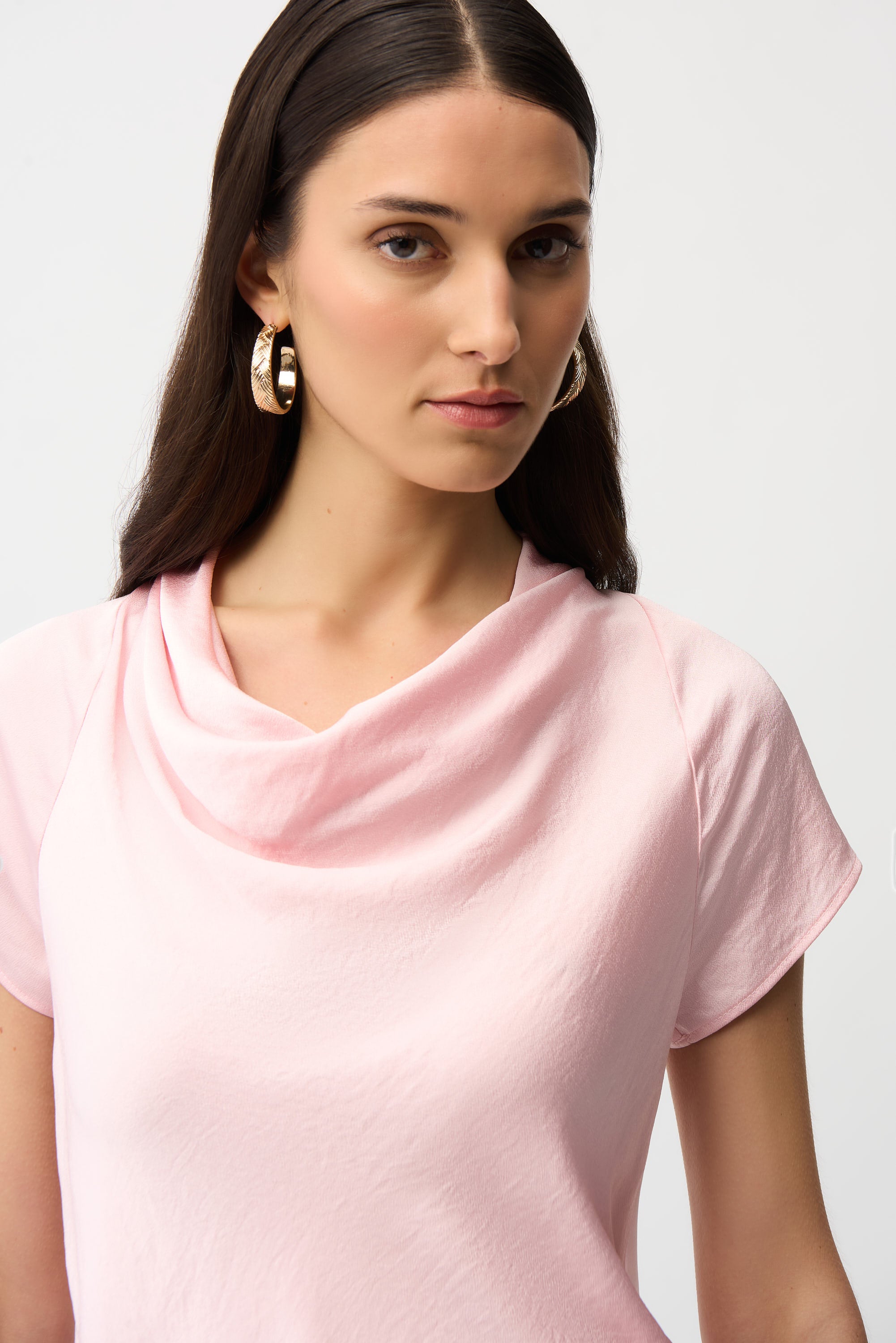 Joseph Ribkoff Satin Top With Cowl Neckline Style 261195