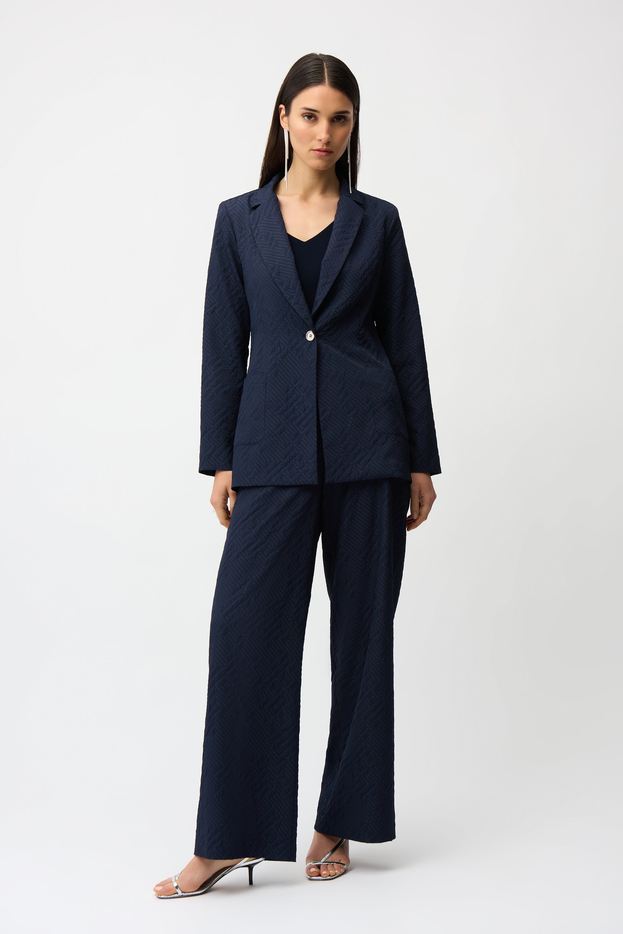 Joseph Ribkoff Straight Blazer With Notched Collar Style 261196