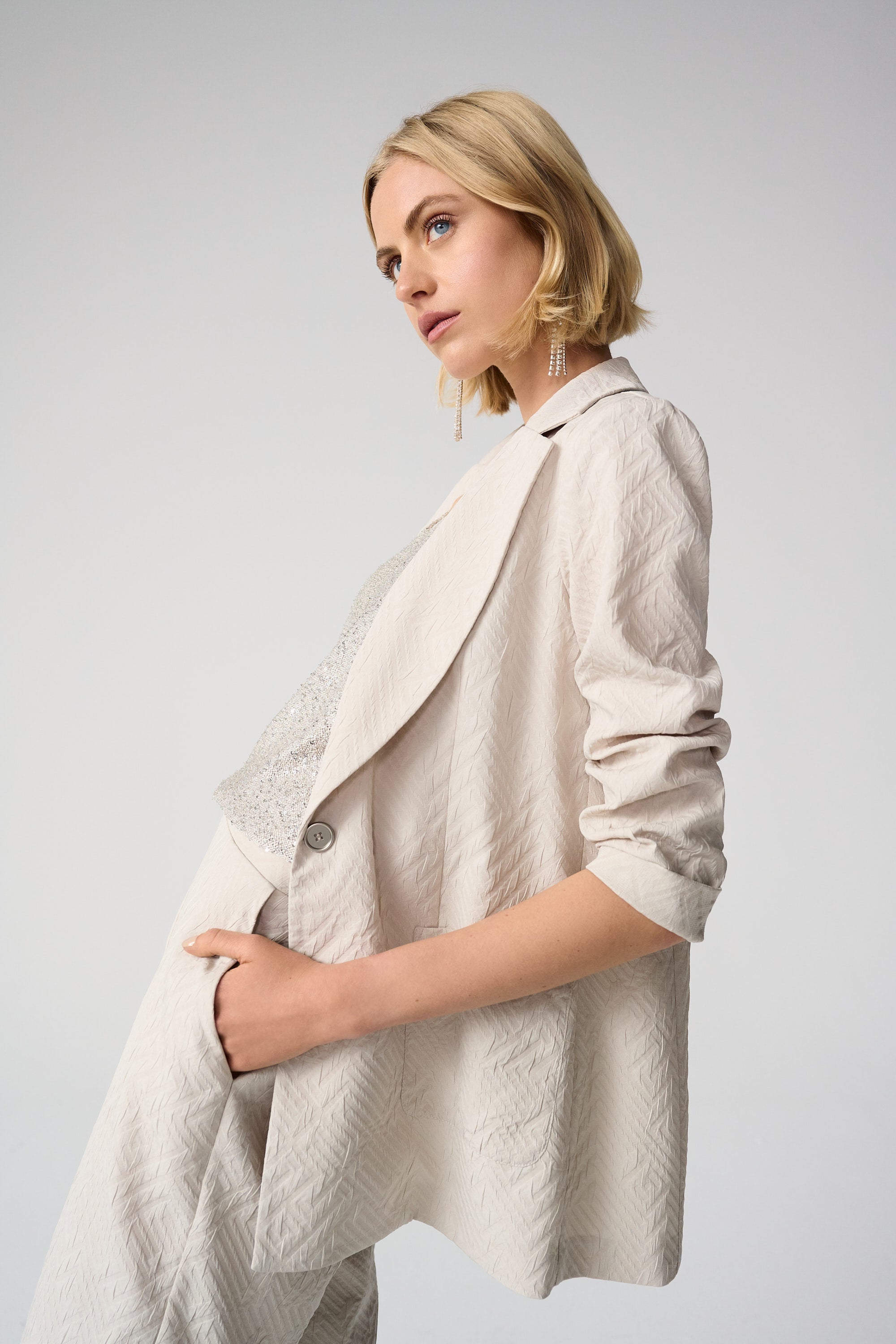 Joseph Ribkoff Straight Blazer With Notched Collar Style 261196