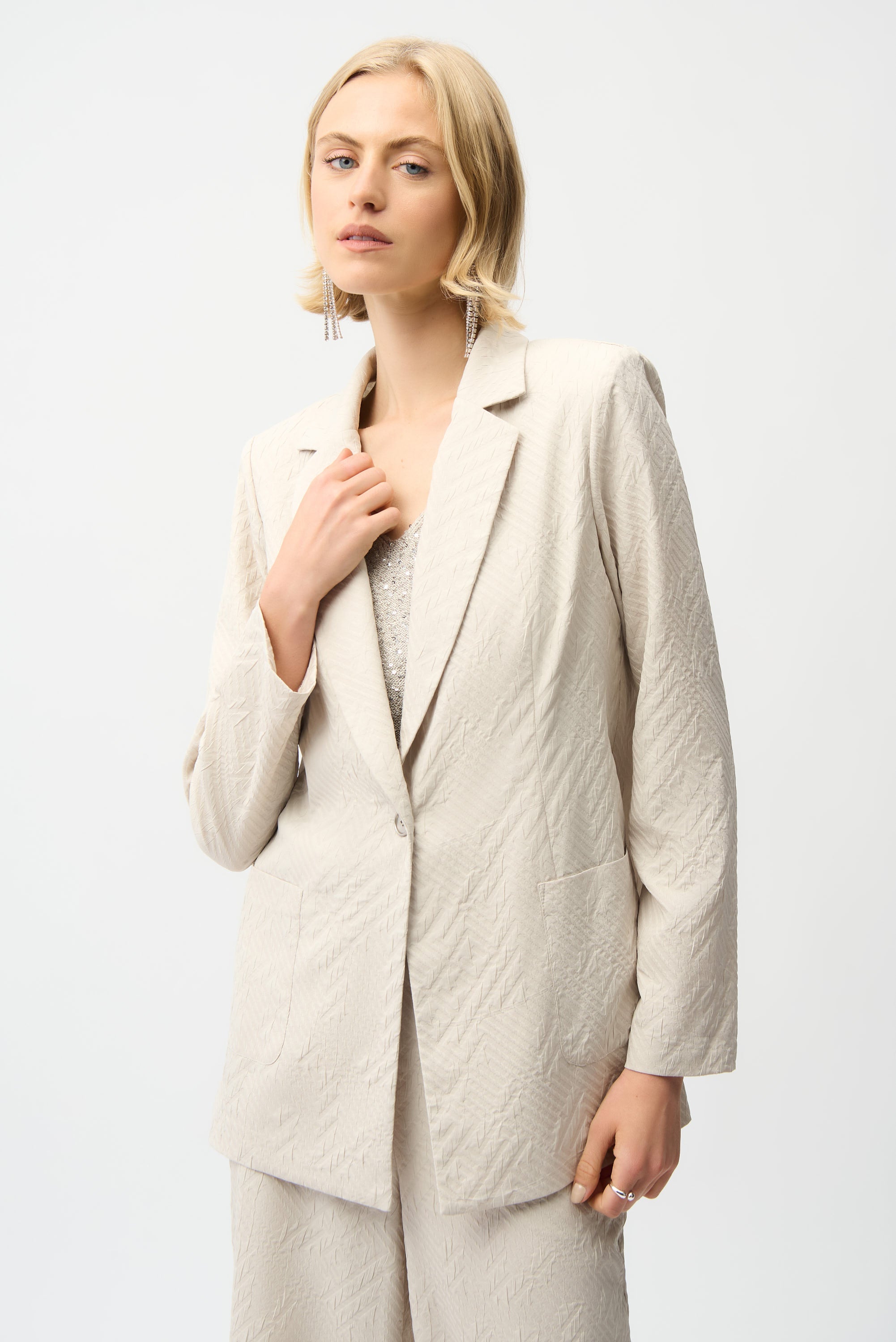 Joseph Ribkoff Straight Blazer With Notched Collar Style 261196