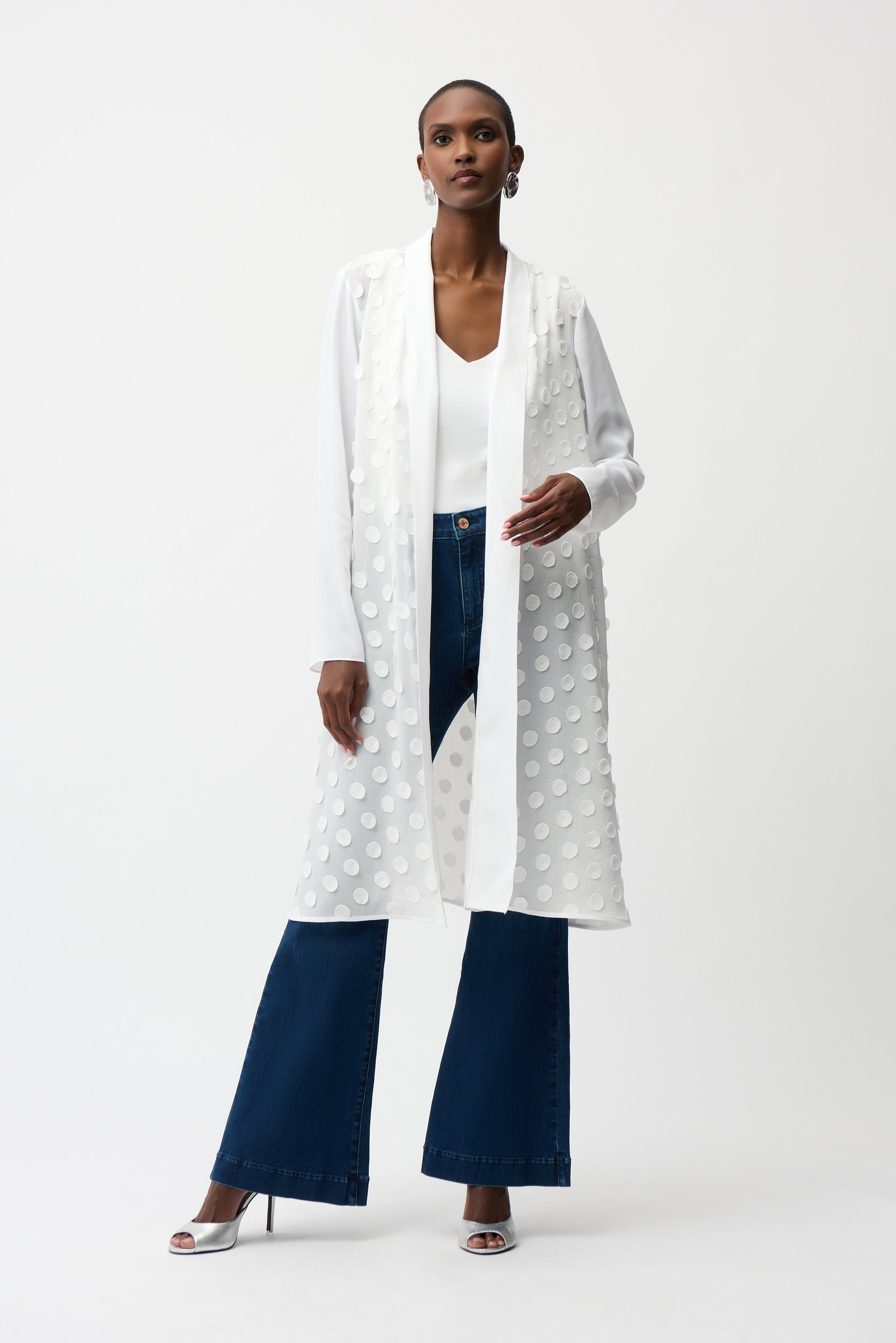 Joseph Ribkoff 3D Dot Cover-Up With Georgette Sleeves Style 261217