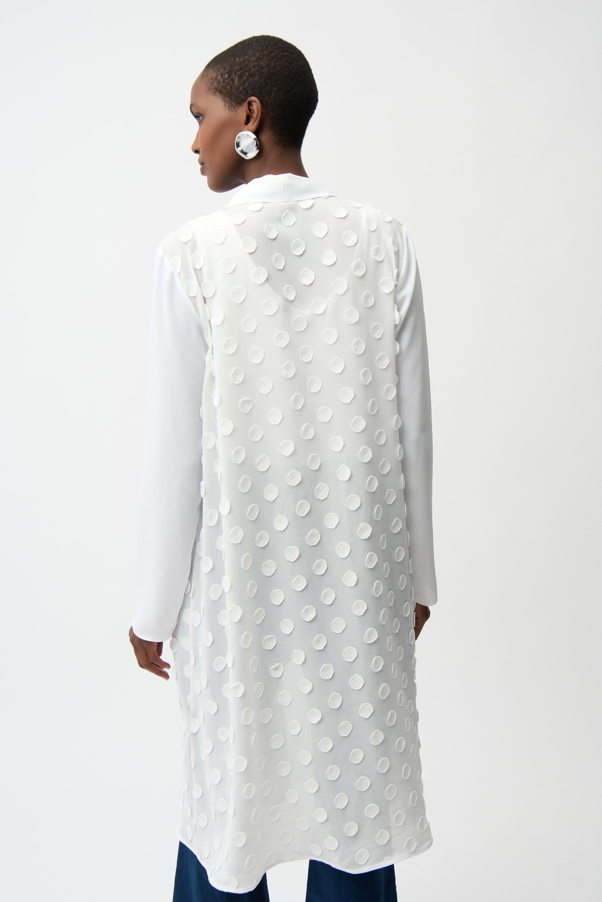 Joseph Ribkoff 3D Dot Cover-Up With Georgette Sleeves Style 261217