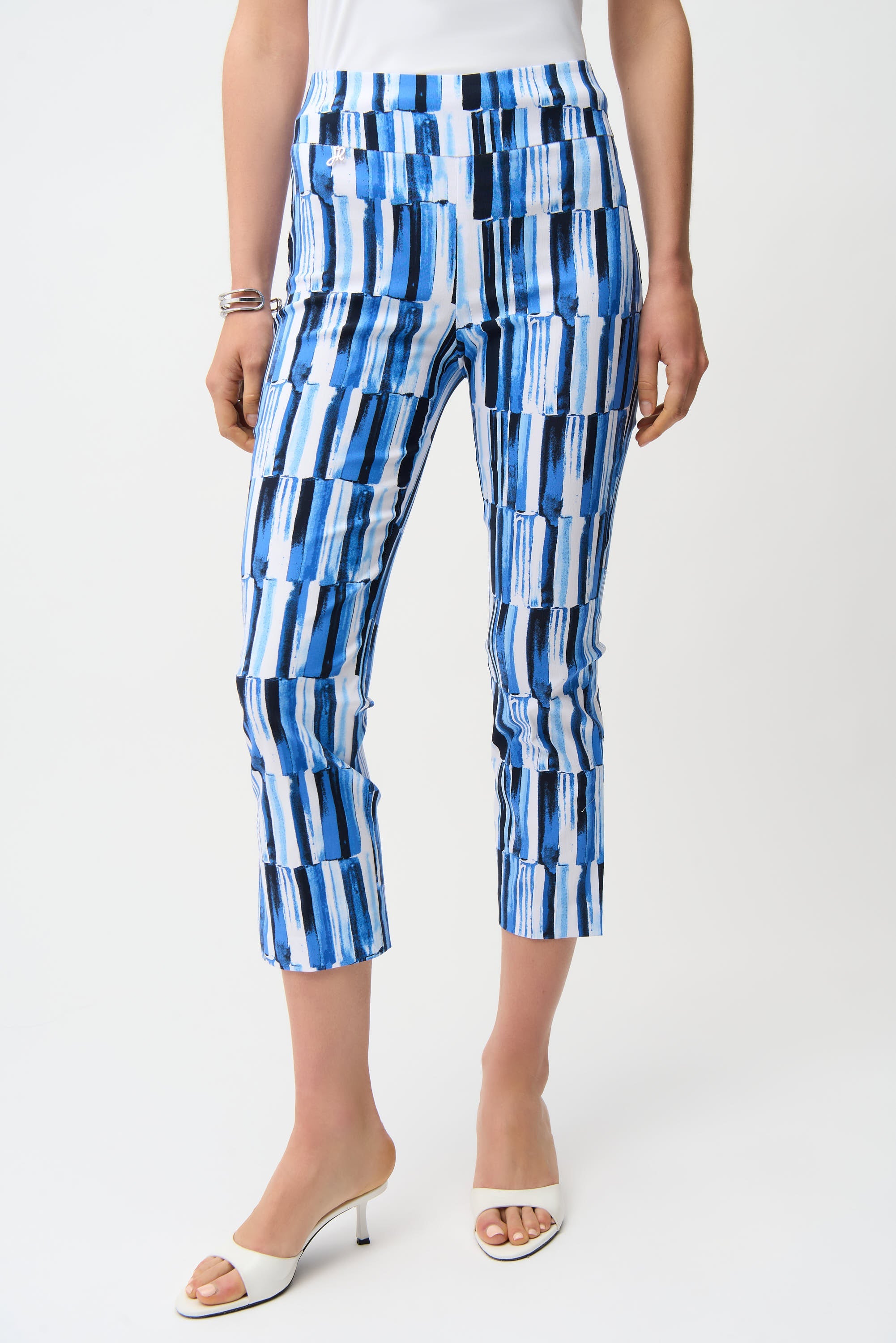 Joseph Ribkoff Abstract Print Crop Pull-On Pants Style 261223