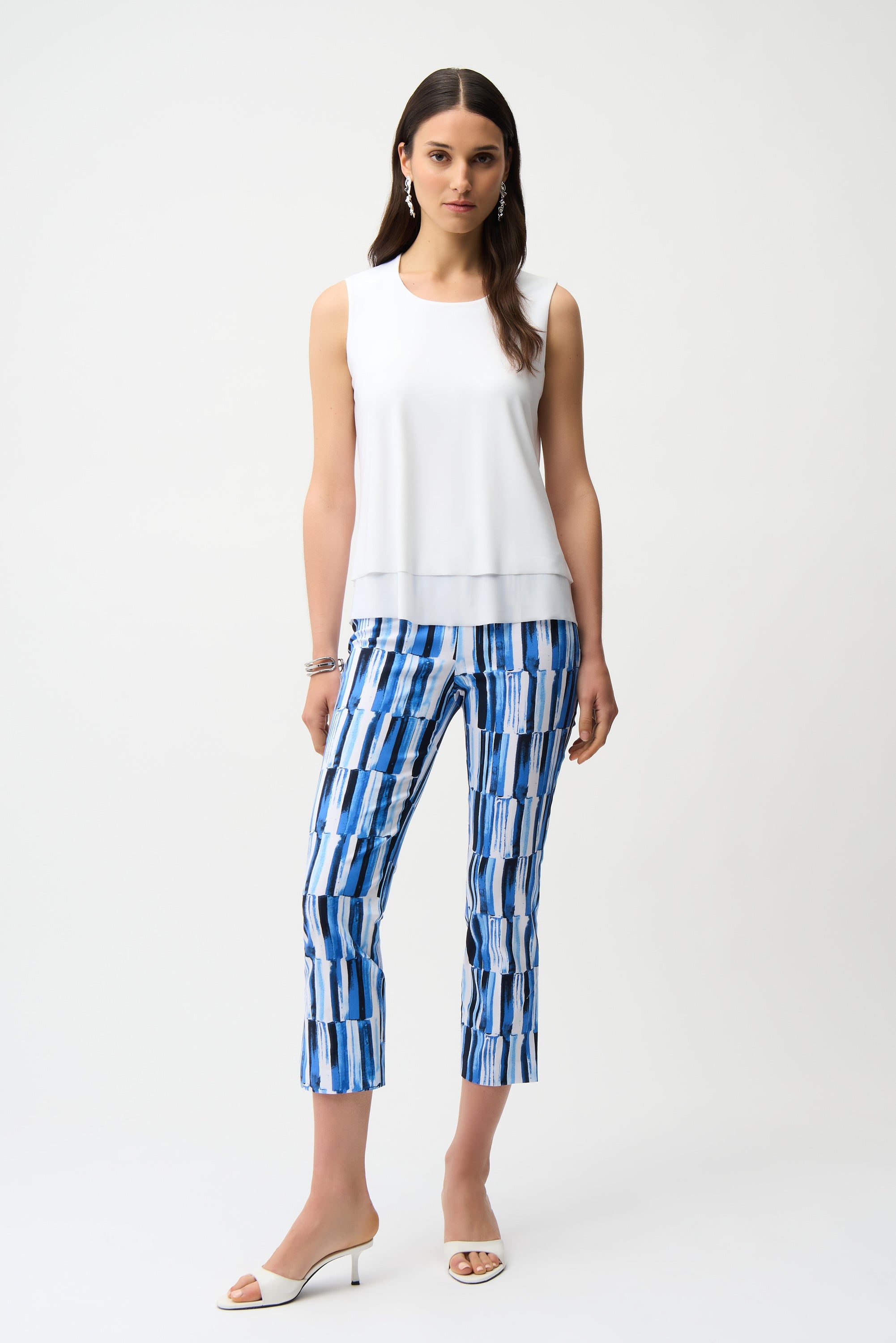 Joseph Ribkoff Abstract Print Crop Pull-On Pants Style 261223