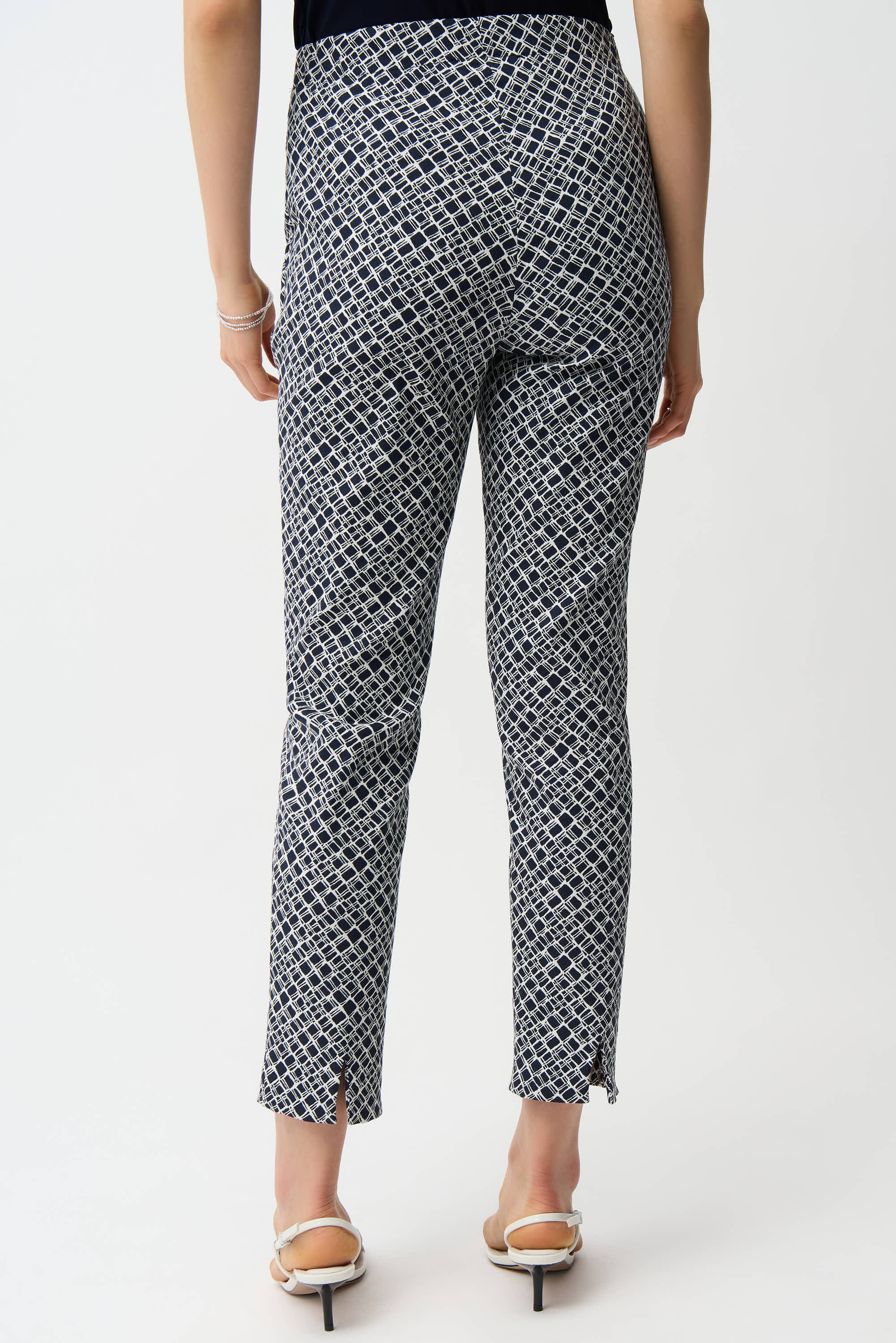 Joseph Ribkoff Geometric Print Pull-On Slim Fit Pants Style 261225
