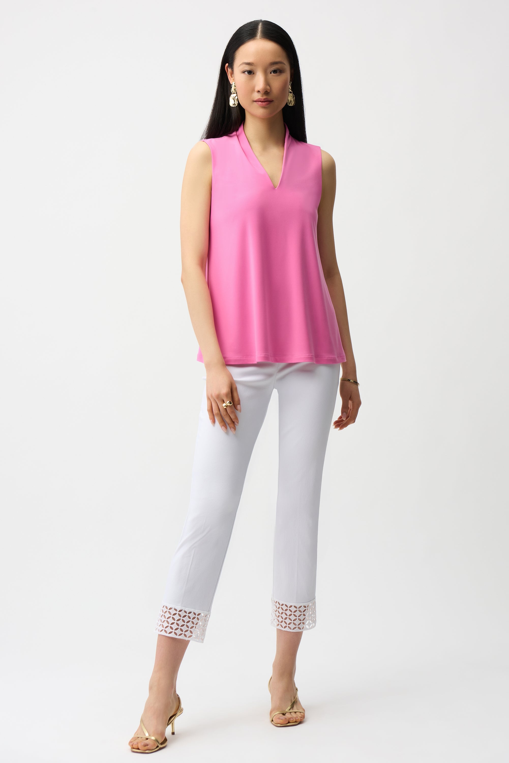 Joseph Ribkoff Sleeveless Trapeze Top With V-neckline Style 261229