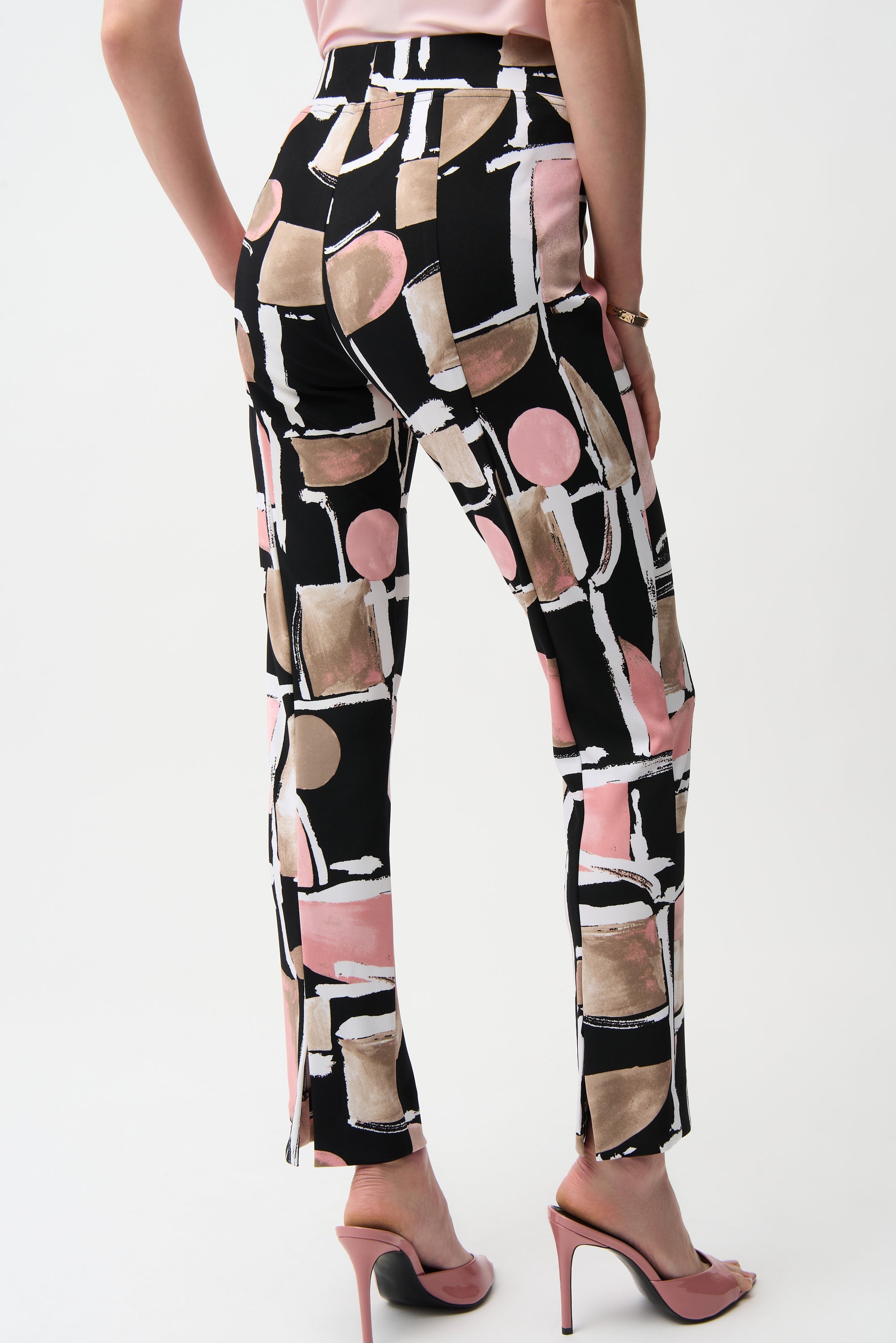 Joseph Ribkoff Abstract Print Straight Pull-On Pants Style 261309