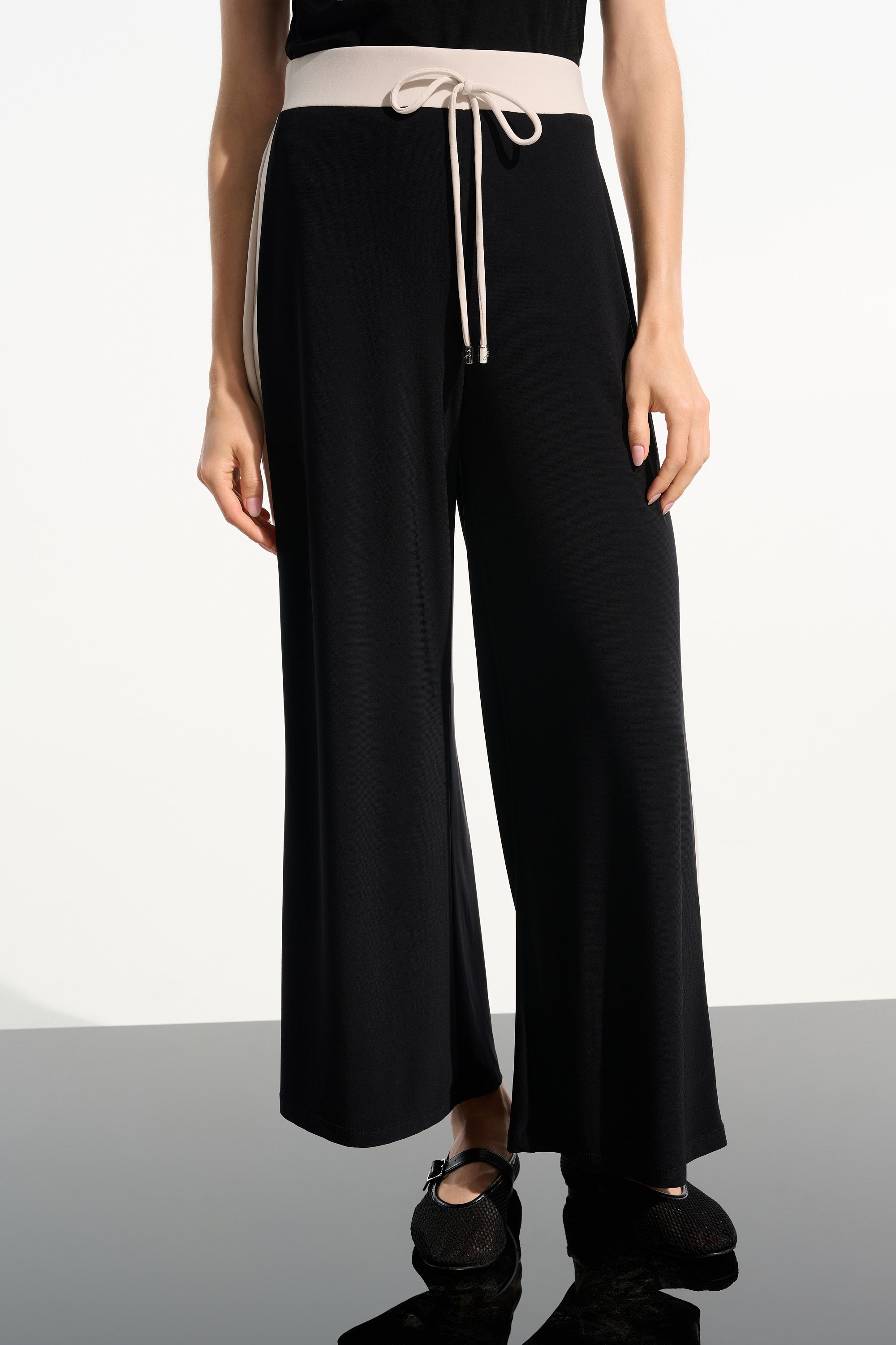 Joseph Ribkoff Silky Knit Color Block Wide Leg Pull-On Pants Style 261612