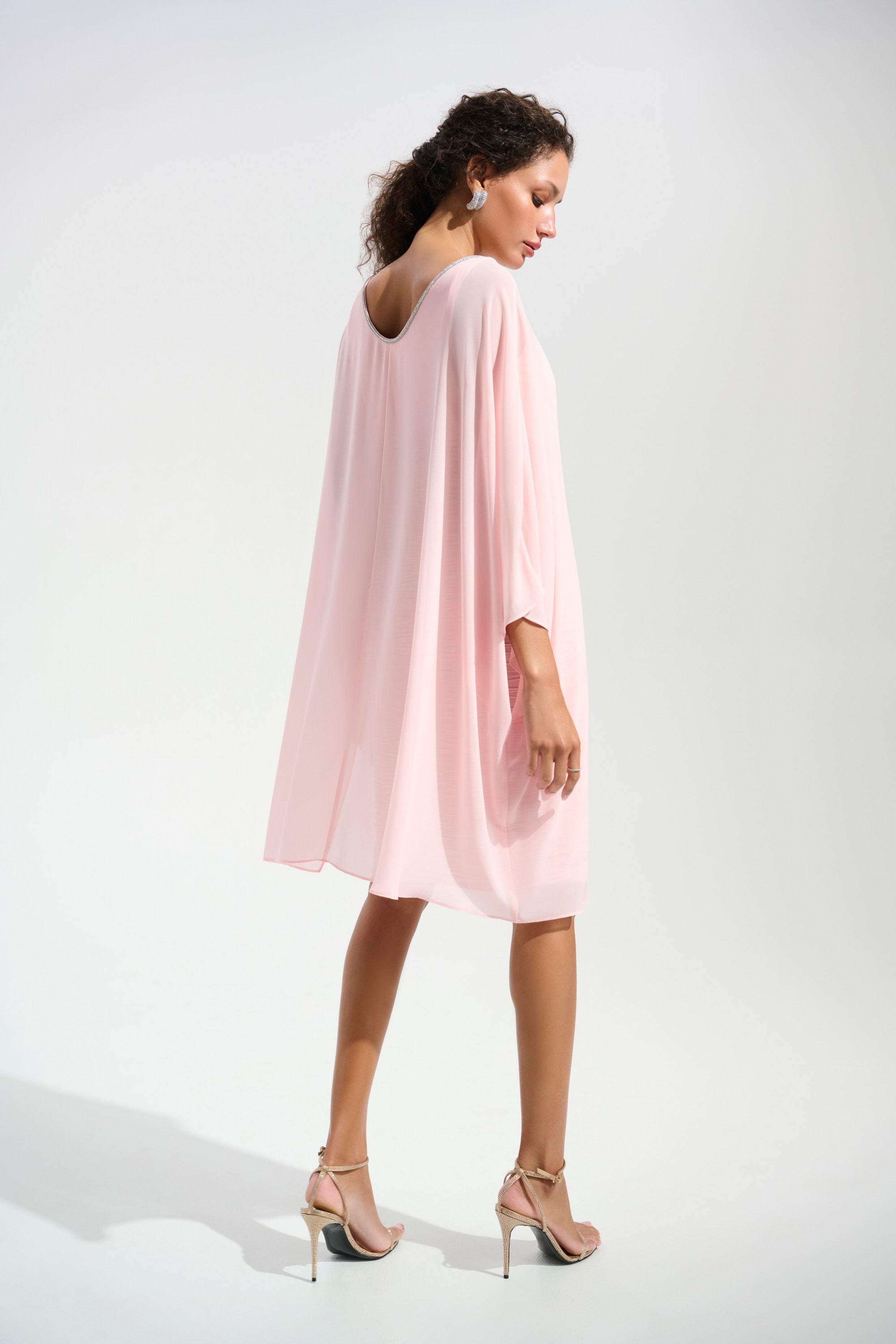 Joseph Ribkoff Sheath Dress With Chiffon Poncho Overlay Style 261707
