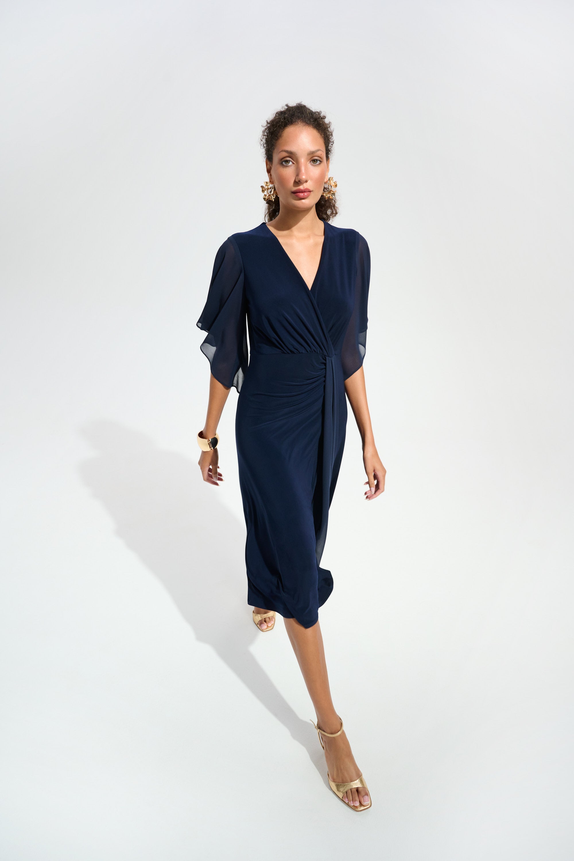 Joseph Ribkoff Fit & Flare Dress With Chiffon Draped Sash Style 261710