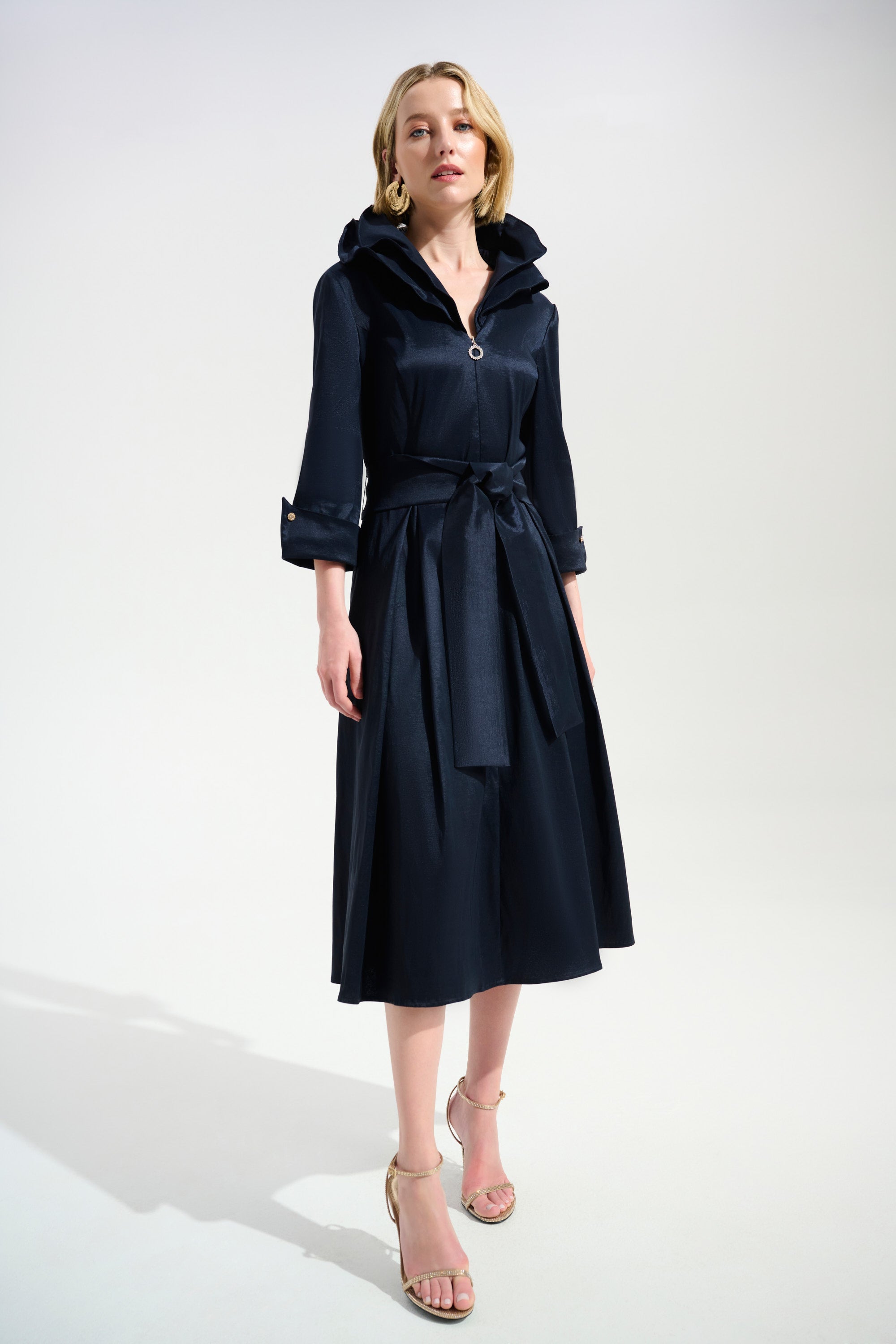 Joseph Ribkoff Fit And Flare Dress With Lapel Collar Style 261719