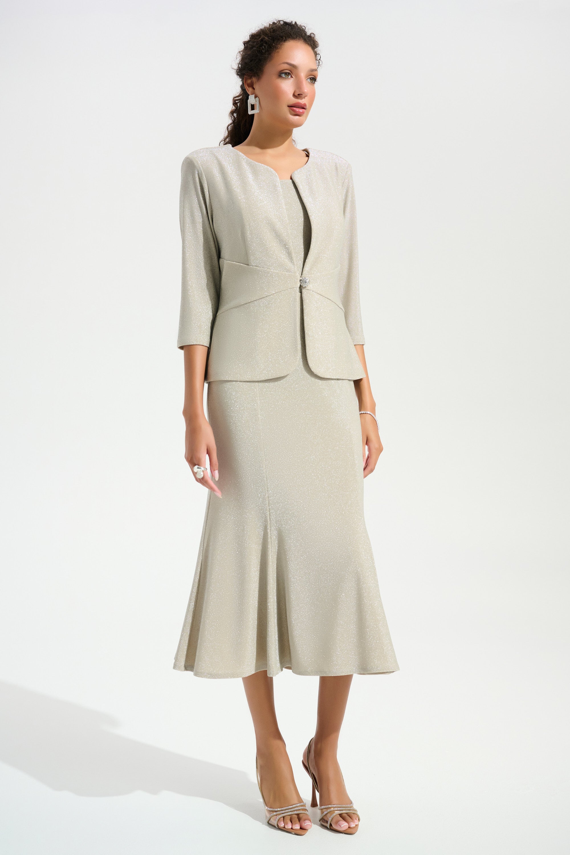 Joseph Ribkoff Fitted Jacket & Cami Set With Rhinestones Button Style 261749